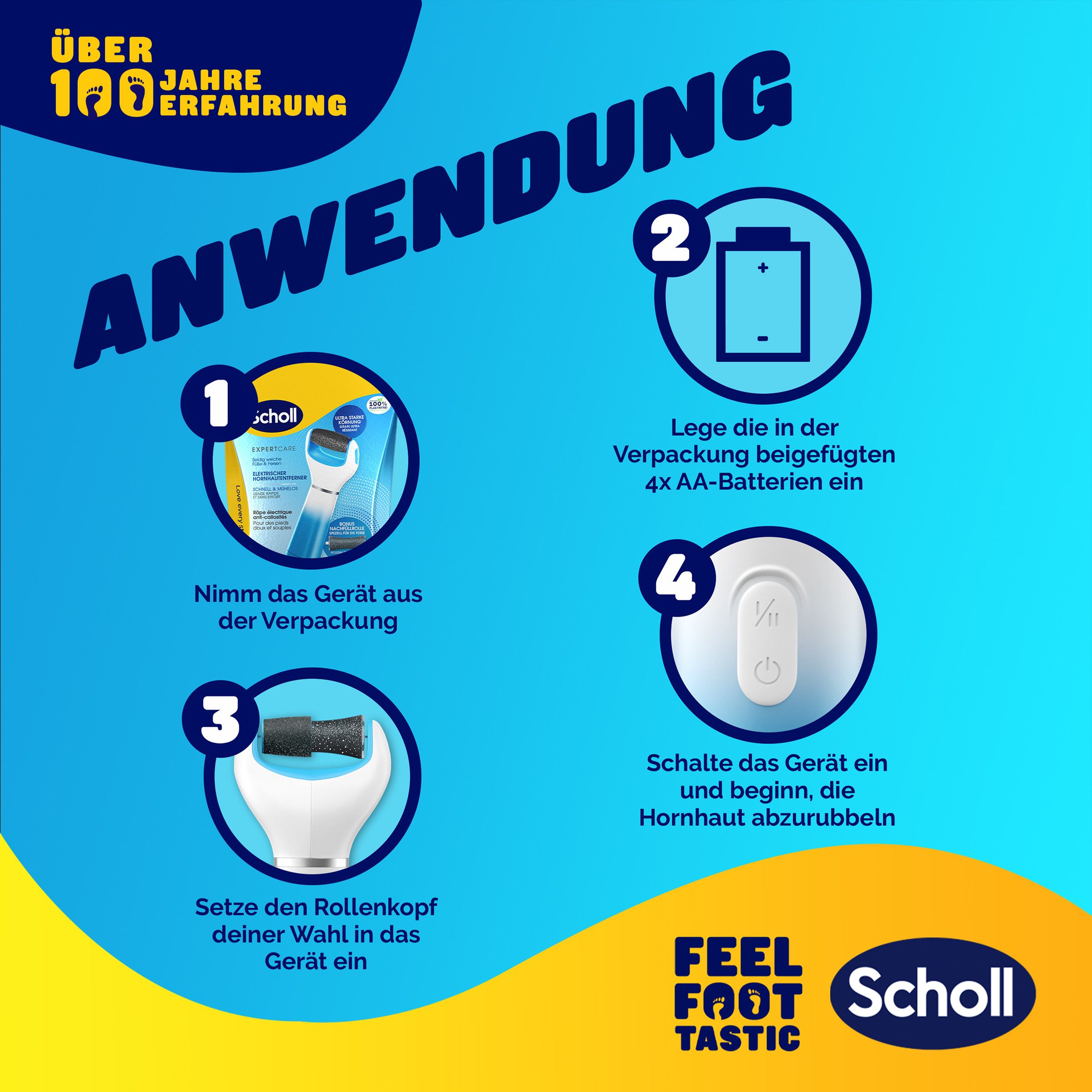 Scholl Elektrische eeltverwijderaar Expert Care, Eelt verwijdering voor zijdezachte voeten (set)