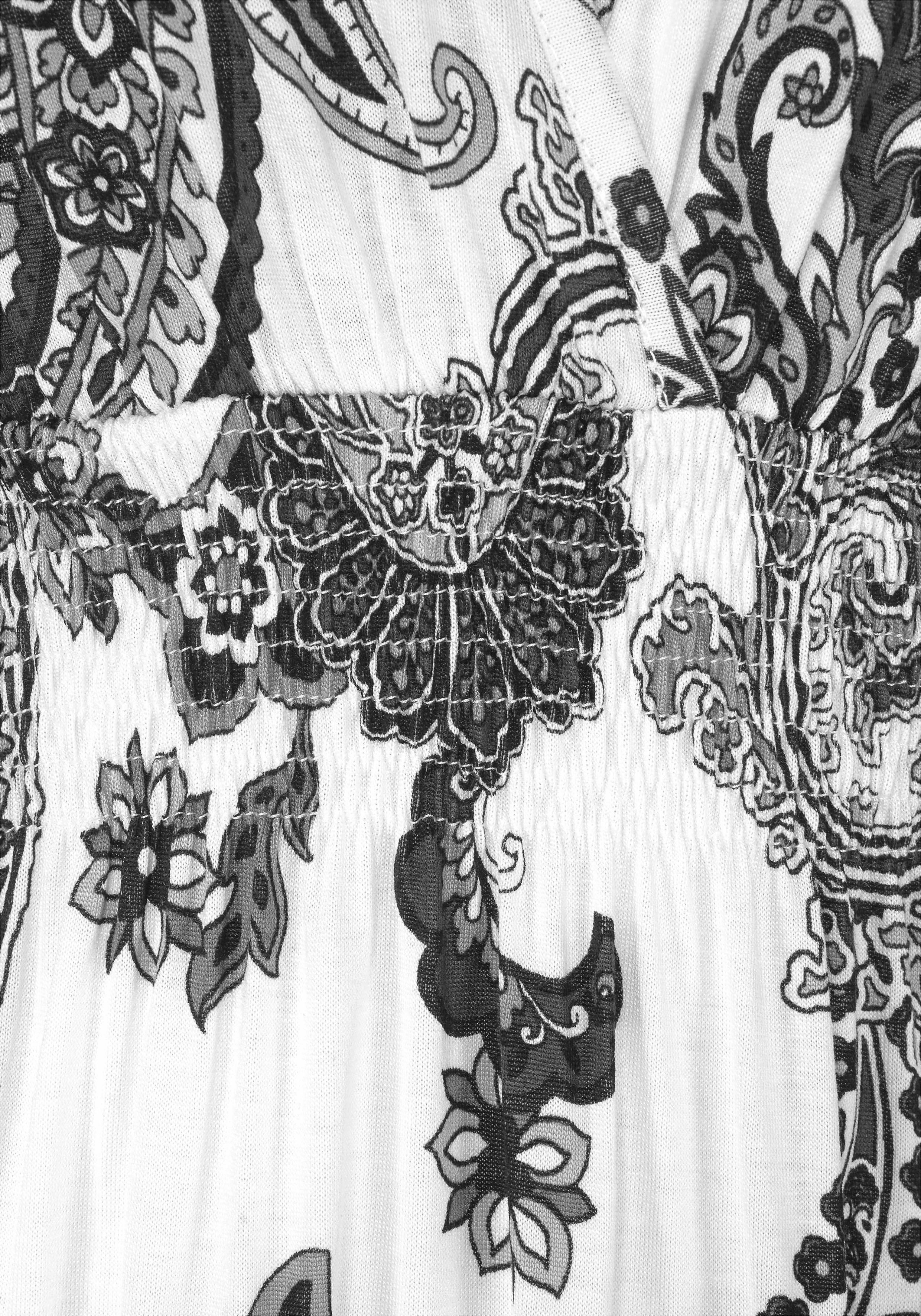 Lascana Maxi-jurk met verstelbare hals in all-over print, zomerjurk, strandjurk