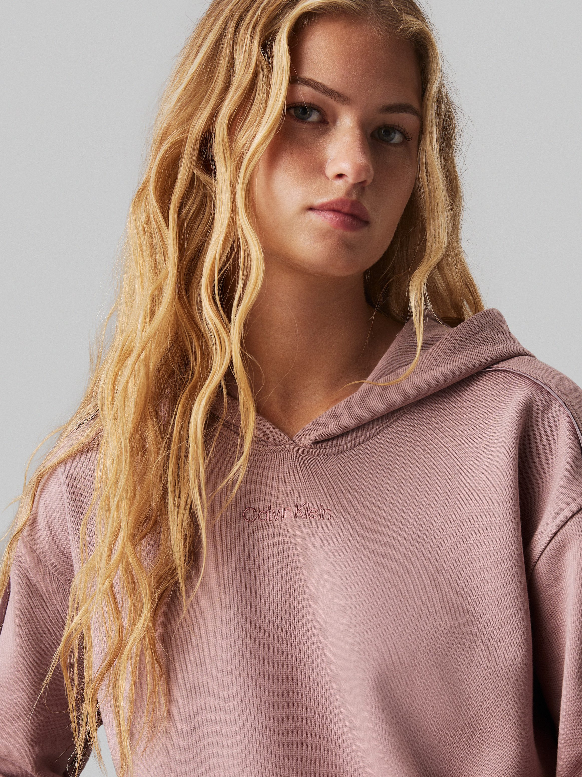 Calvin Klein Hoodie met ton-sur-ton bies