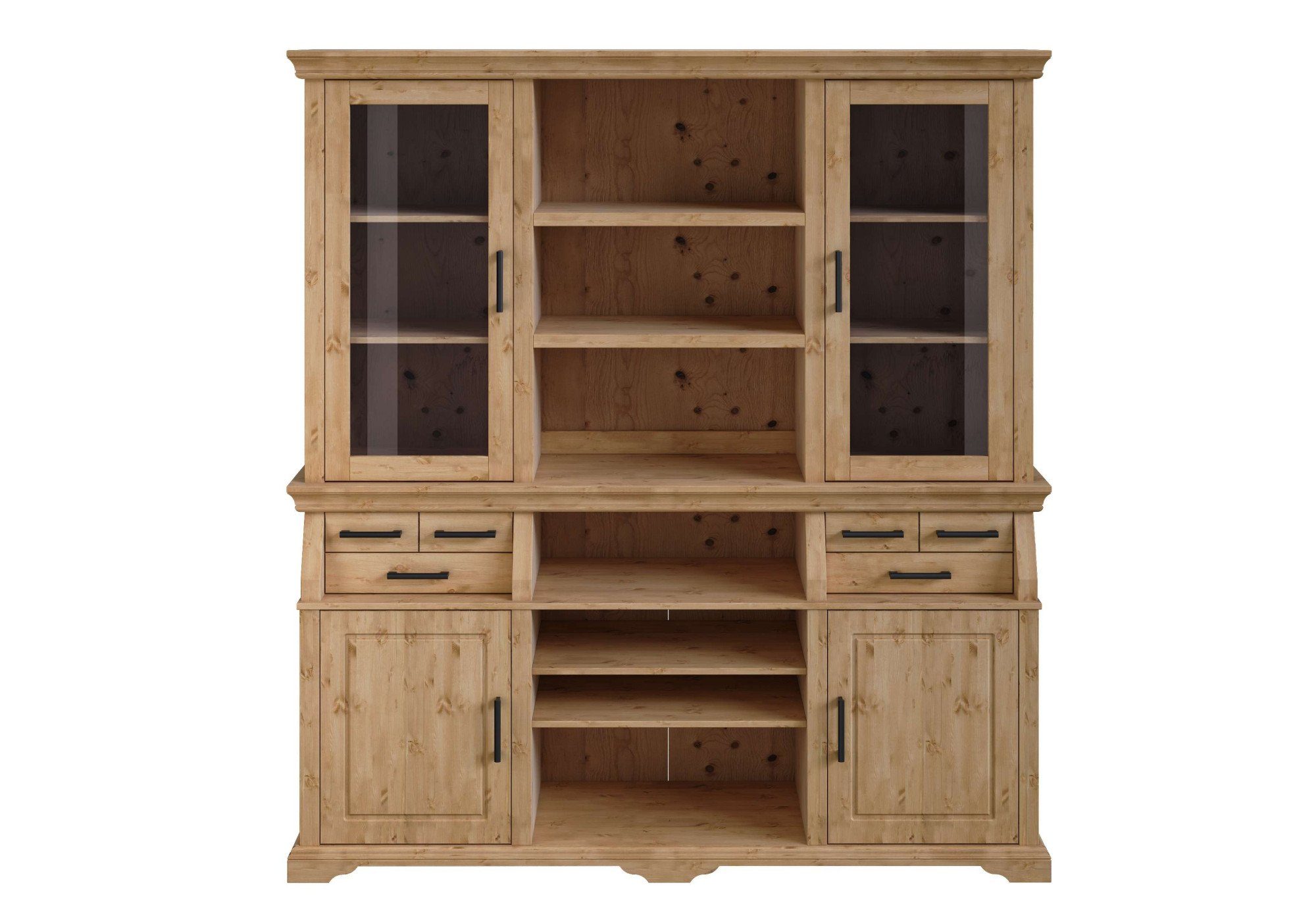 Home affaire Buffetkast Anabel gecertificeerd massief hout, breedte 186 cm, in landhuisstijl buffetkasten beige