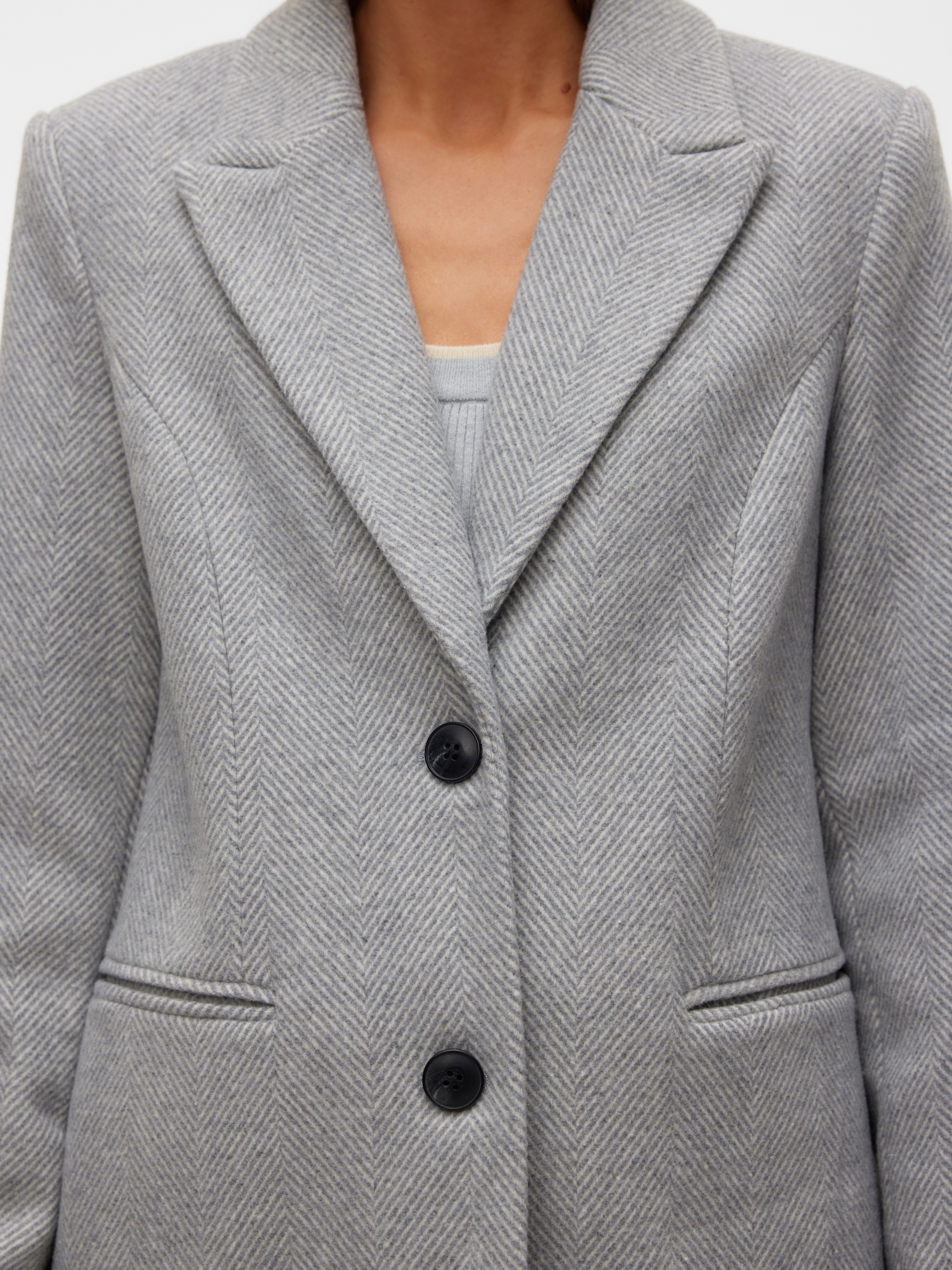 Vero Moda Lange jas VMBLAZA HERINGBONE LONG WOOL COAT GA BOO