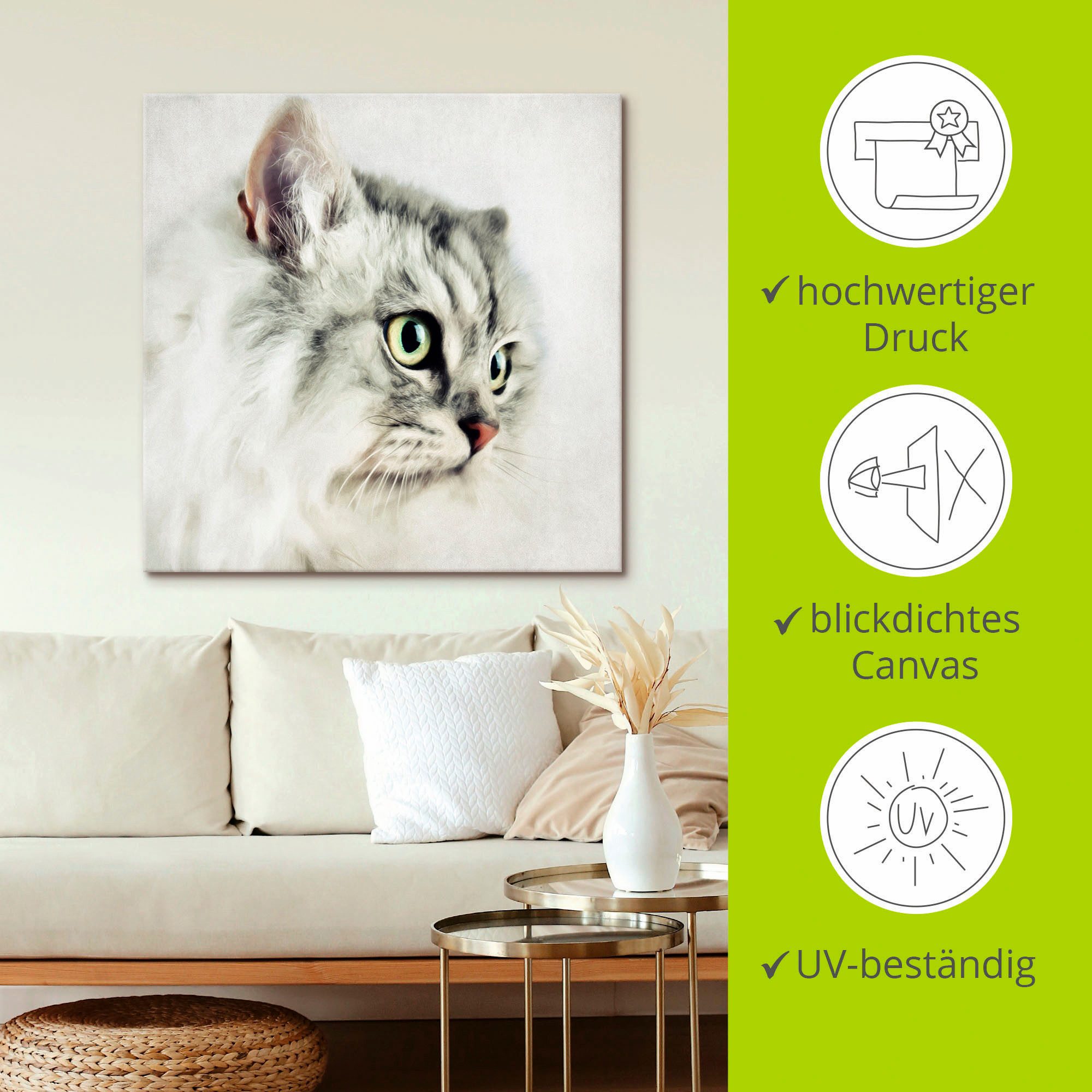 Artland Artprint Kattenportret als artprint op linnen, poster, muursticker in verschillende maten