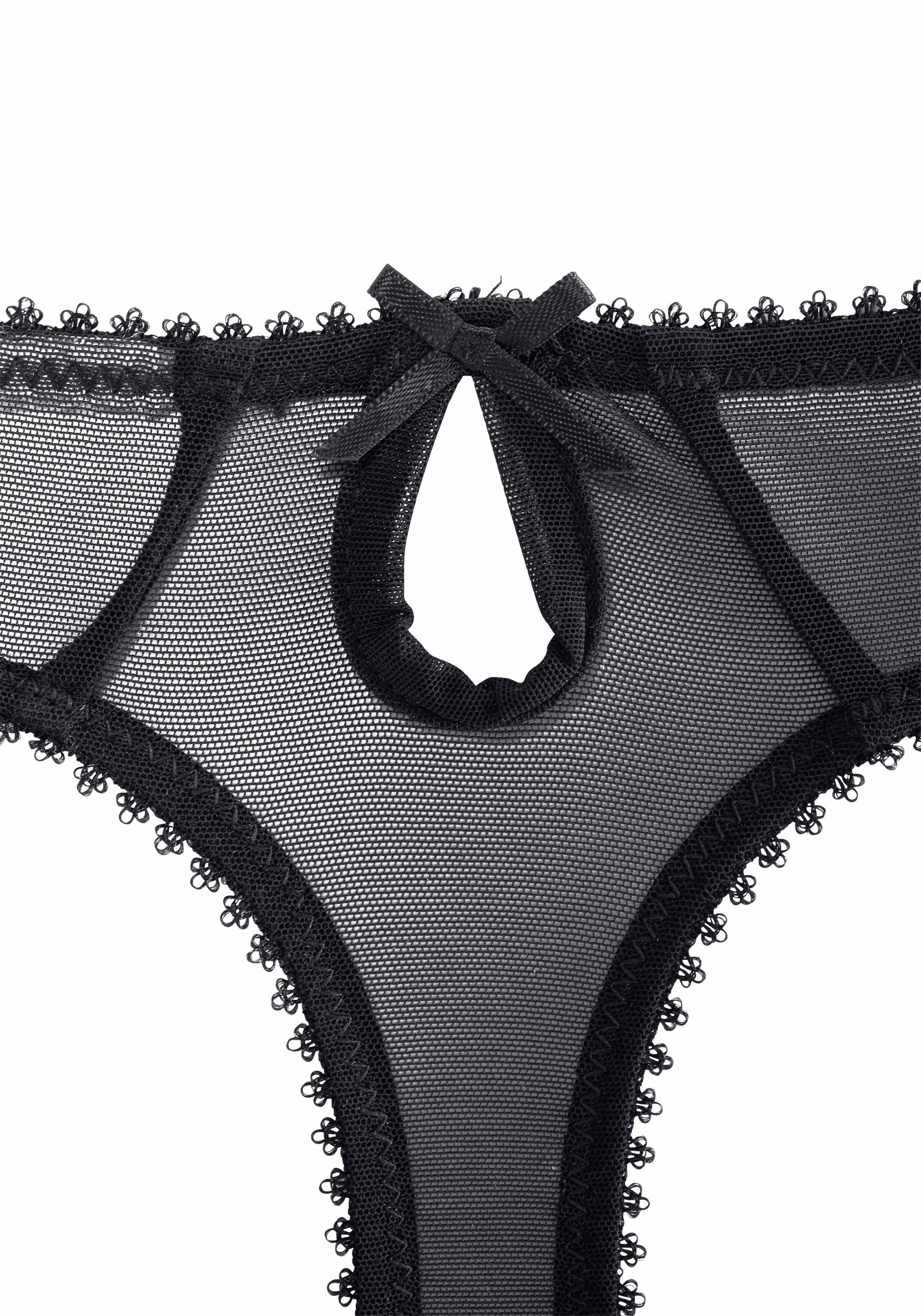 Lascana String-ouvert met borduurkant in 3d-look