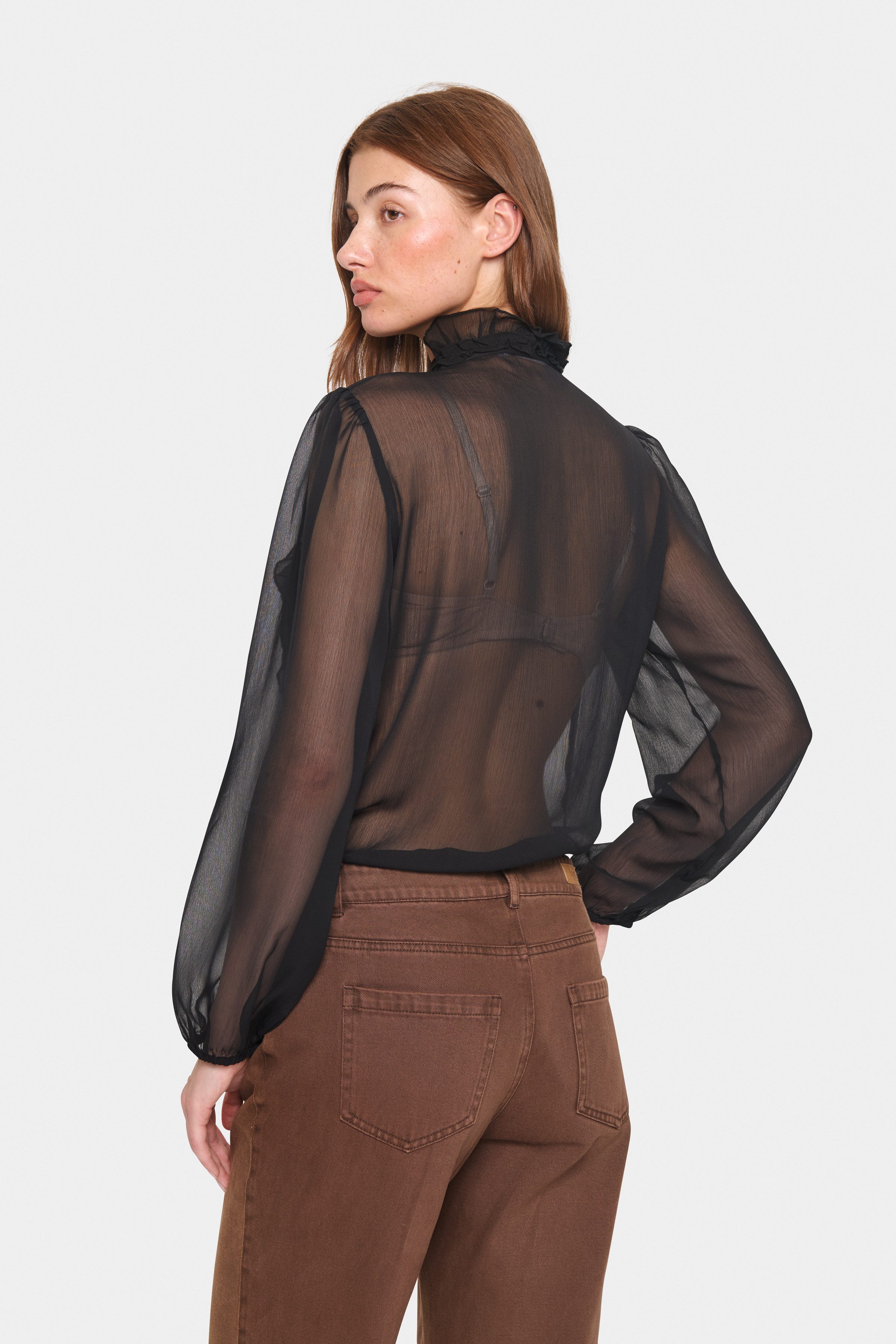 Saint Tropez Blouse met ruches LiljaSZ Crinkle LS Shirt