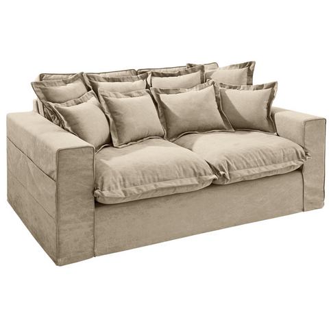woonkamer driepersoons bankstel beige zandkleur Bank