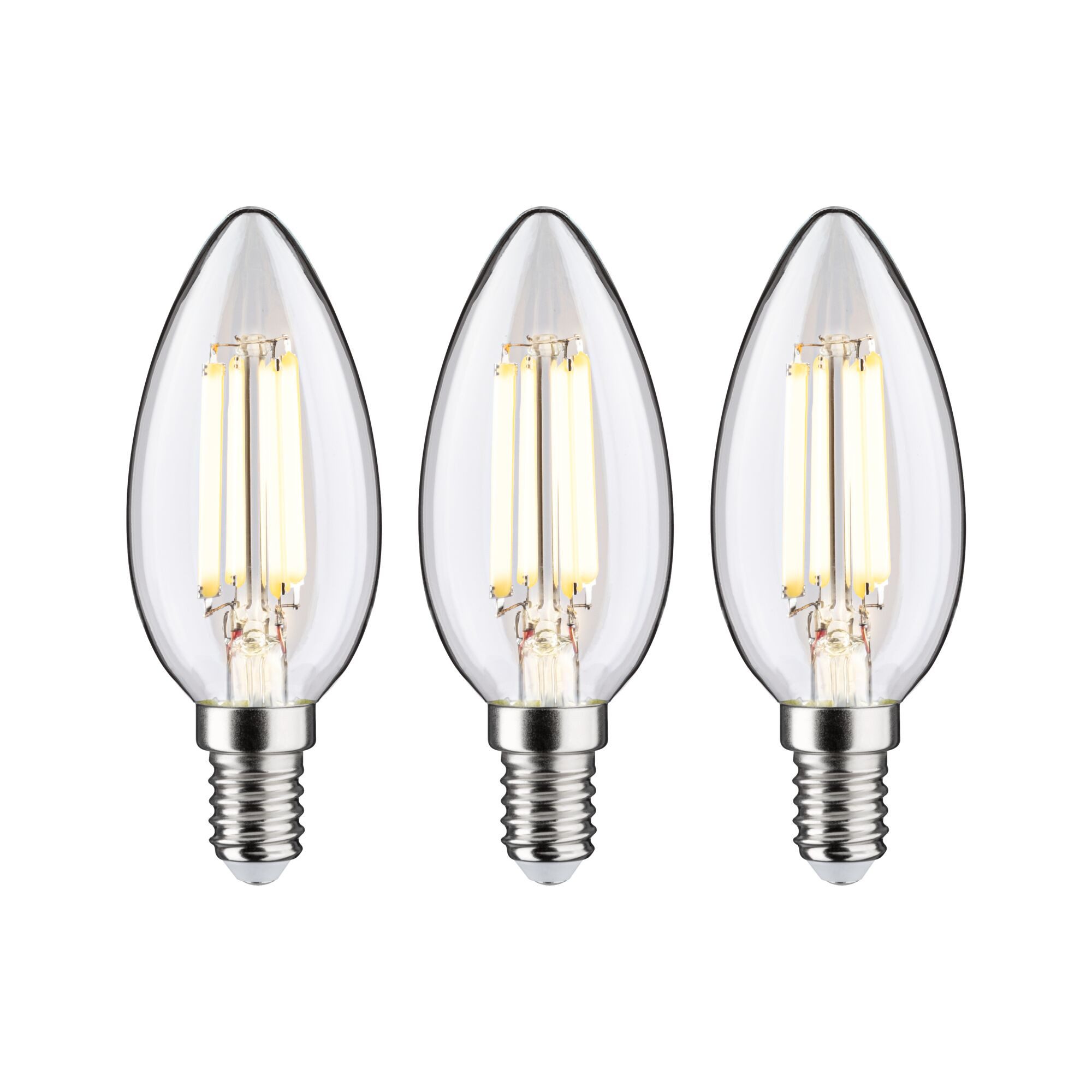 Paulmann Led-verlichting Eco-Line filament 230V LED kaars E14 3-pack 525lm 2,5W 3000K helder (3 stuks)