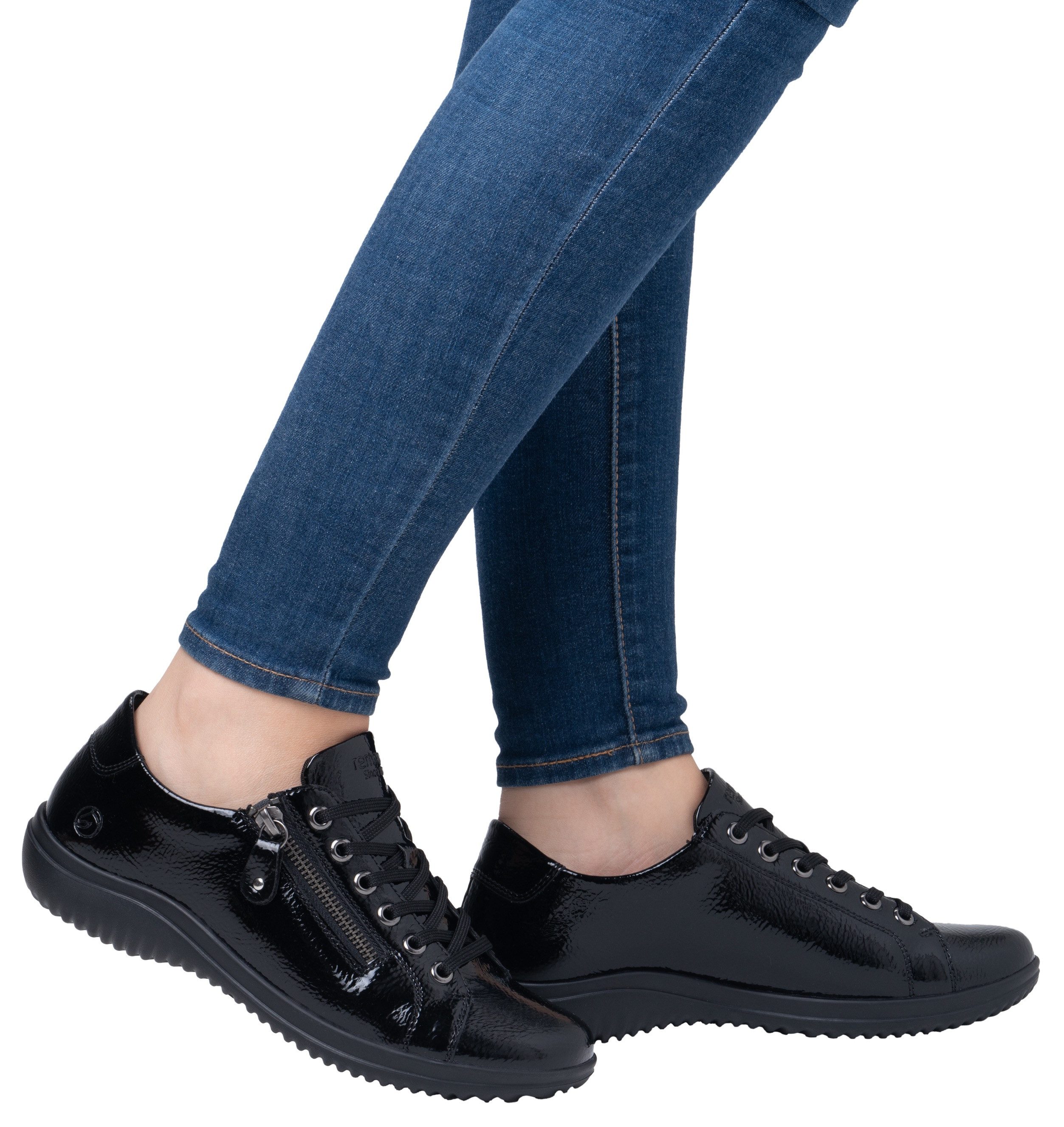 Remonte Sneakers met sleehak vrijetijdsschoen, lage schoen, comfort schoen met uitneembare inlegzool