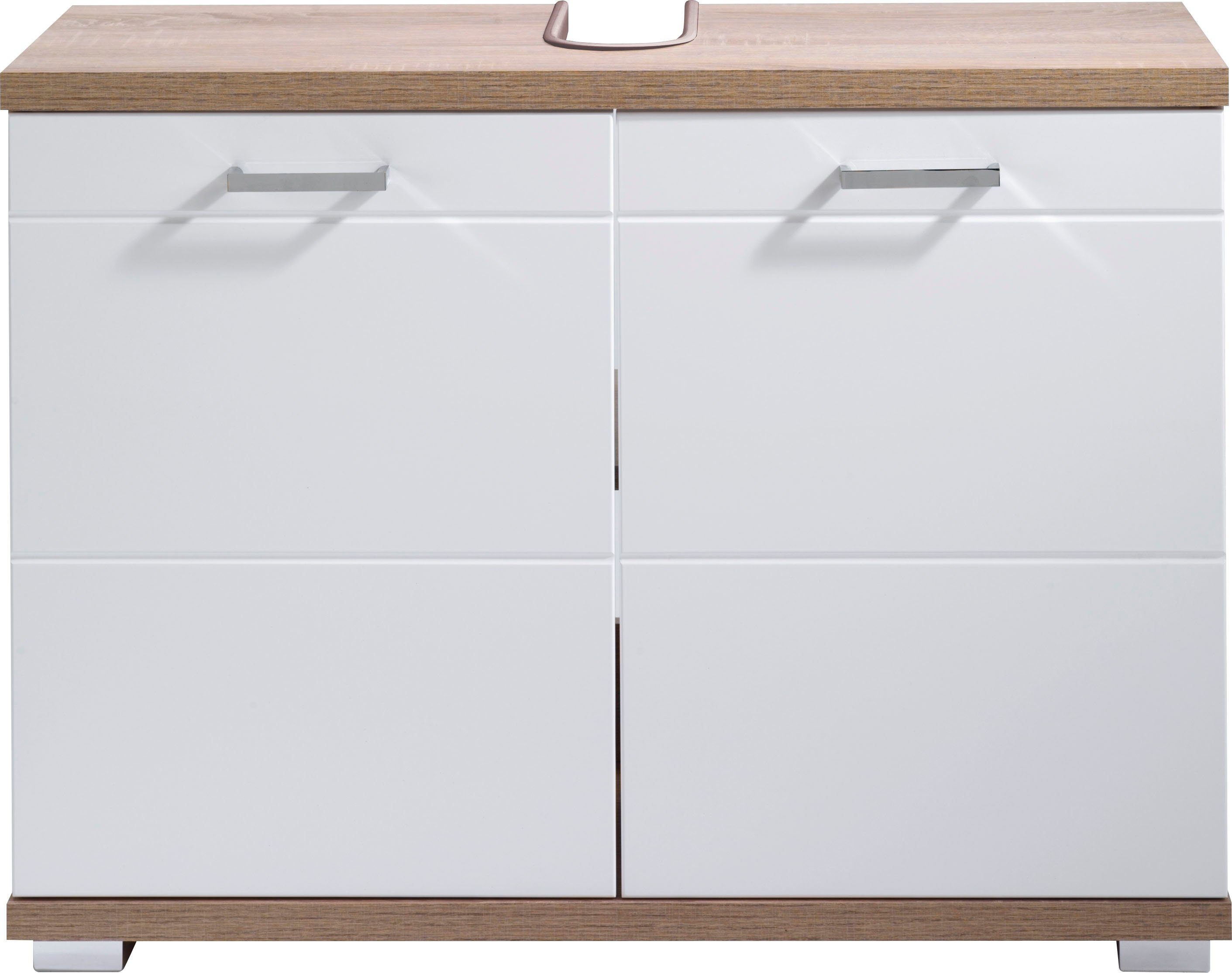 byLIVING Wastafelonderkast Nebraska Breedte 80 cm, badkamerkast, mdf-fronten in hoogglans-look