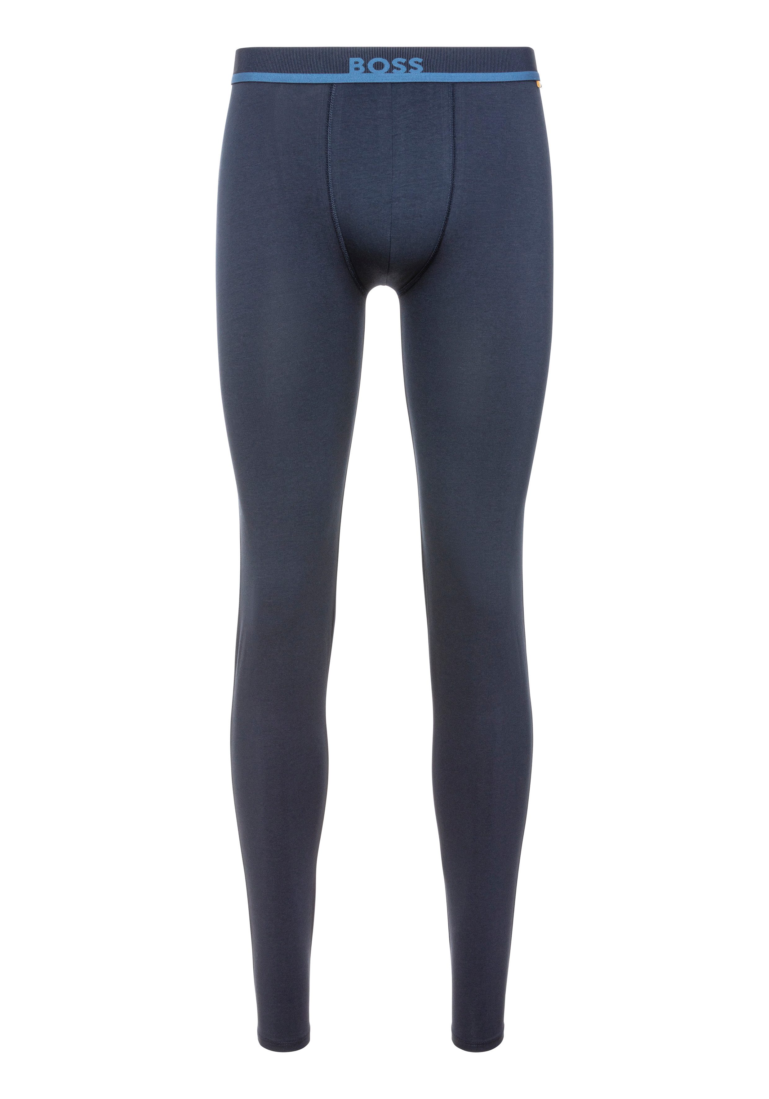 BOSS Lange onderbroek Long John 365 Solid met boss opdruk op de tailleband heren lange onderbroeken maat XL blauw