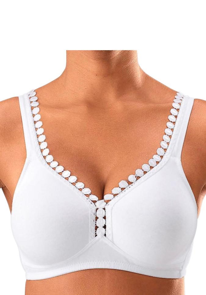 Petite fleur Soft-bh zonder beugels, met decoratieve sierrand (Set van 2)