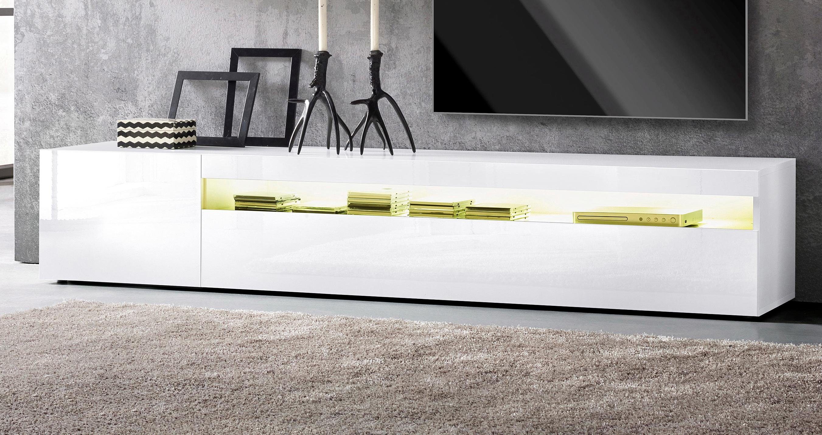 INOSIGN Tv-meubel Breedte 200 cm, zonder verlichting lowboards maat 200x40x35 cm wit