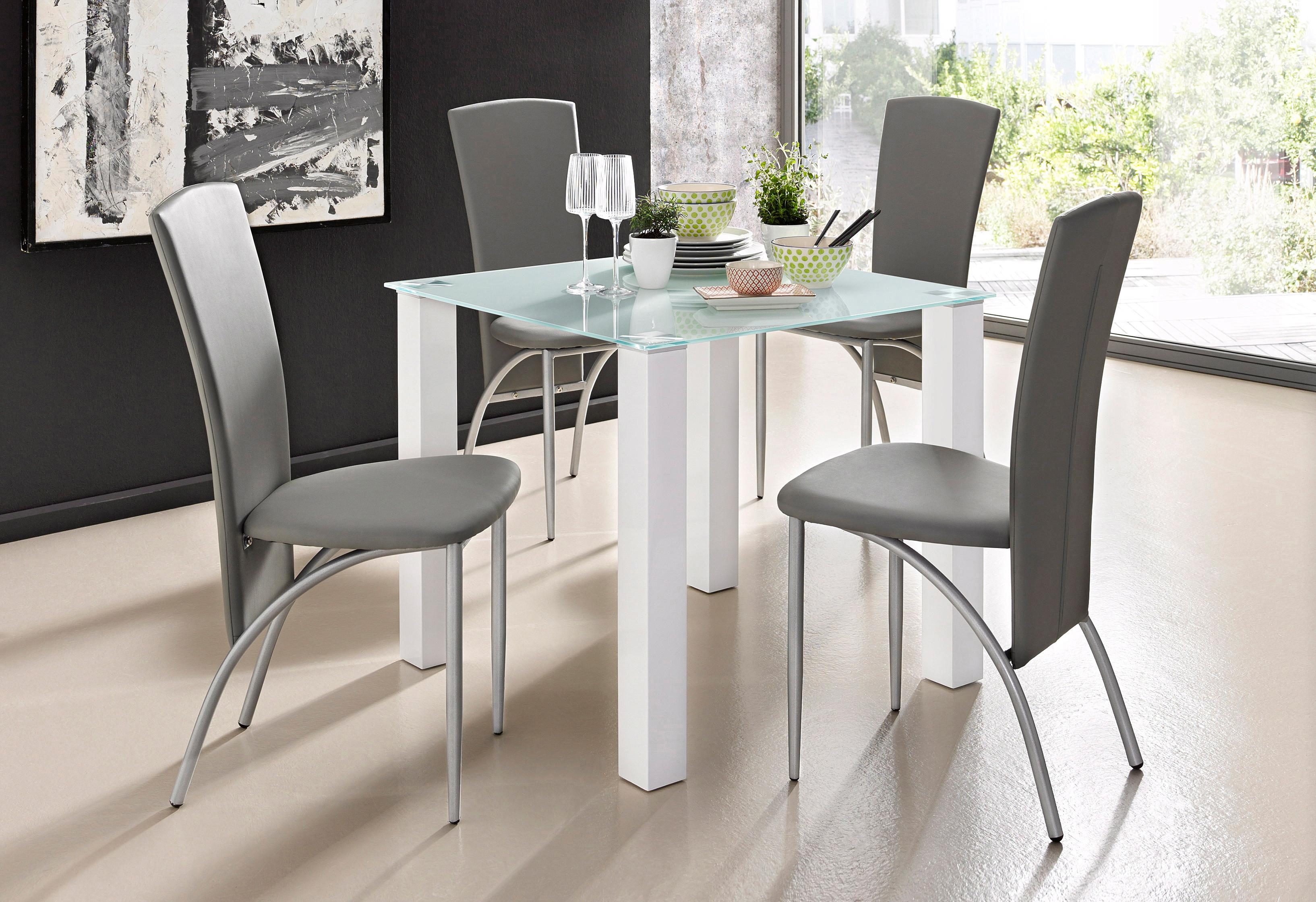 INOSIGN Eetkamerstoel Nico Bekleding in imitatieleer, metalen frame (set, 2 stuks)