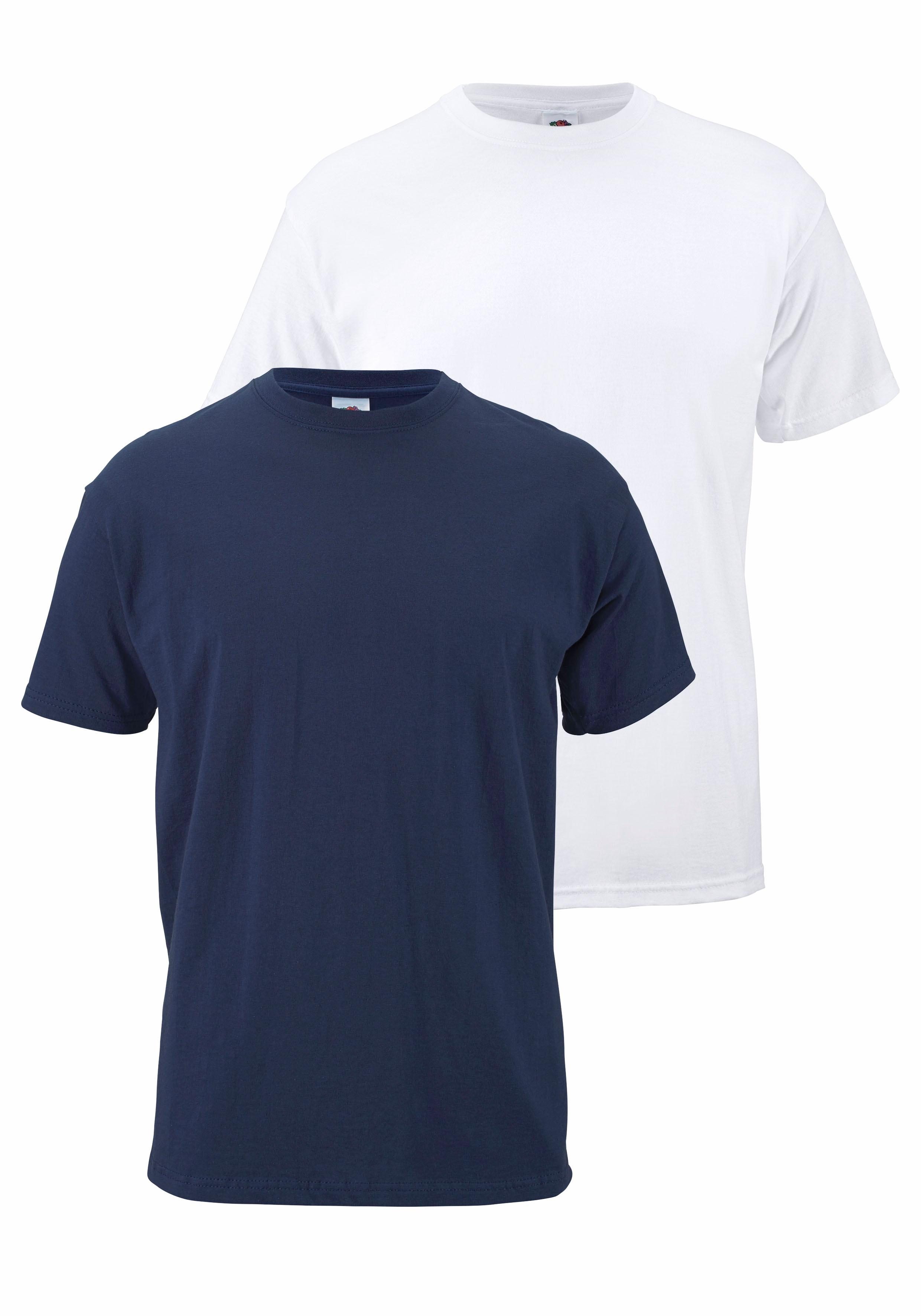 Fruit of the Loom T-shirt van puur katoen (set, 2-delig) heren t-shirts maat M (48/50) blauw