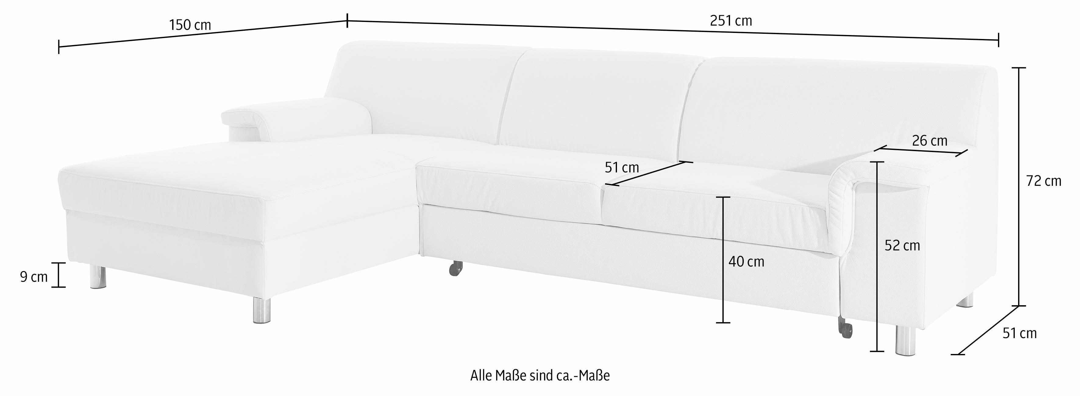 INOSIGN Hoekbank Jamie, modern en elegant, voethoogte 9cm, L-vorm