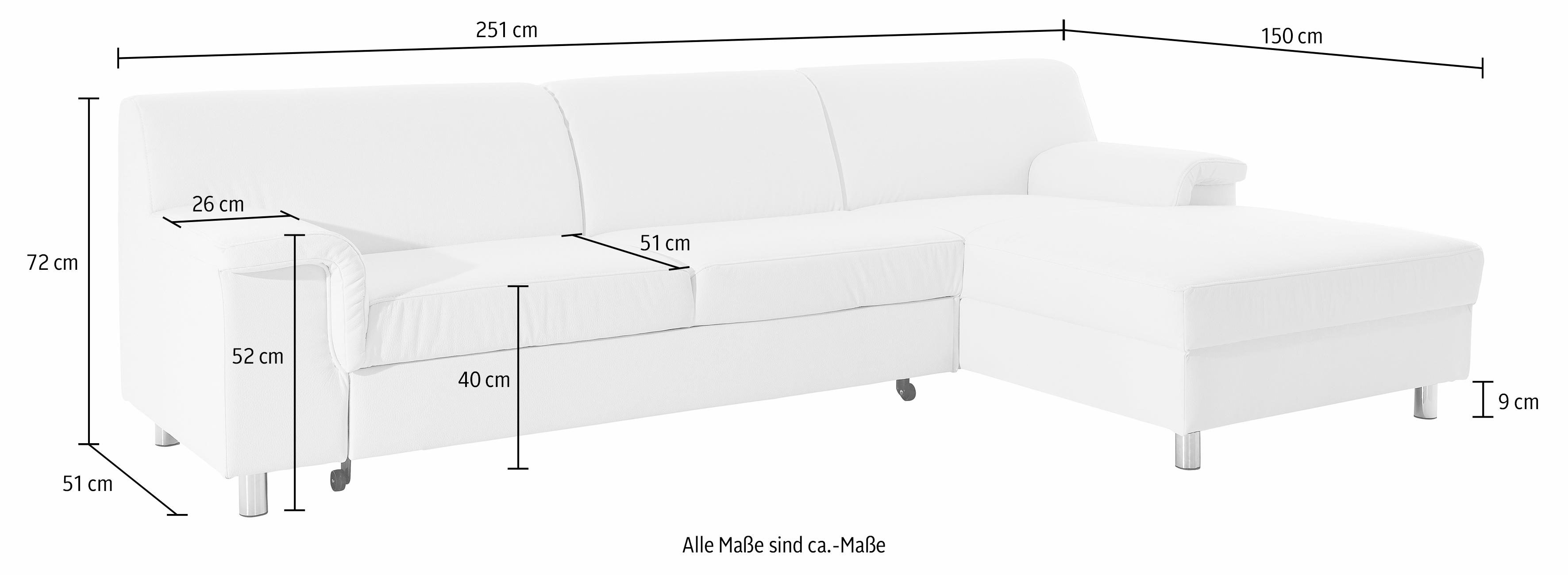 INOSIGN Hoekbank Jamie, modern en elegant, voethoogte 9cm, L-vorm