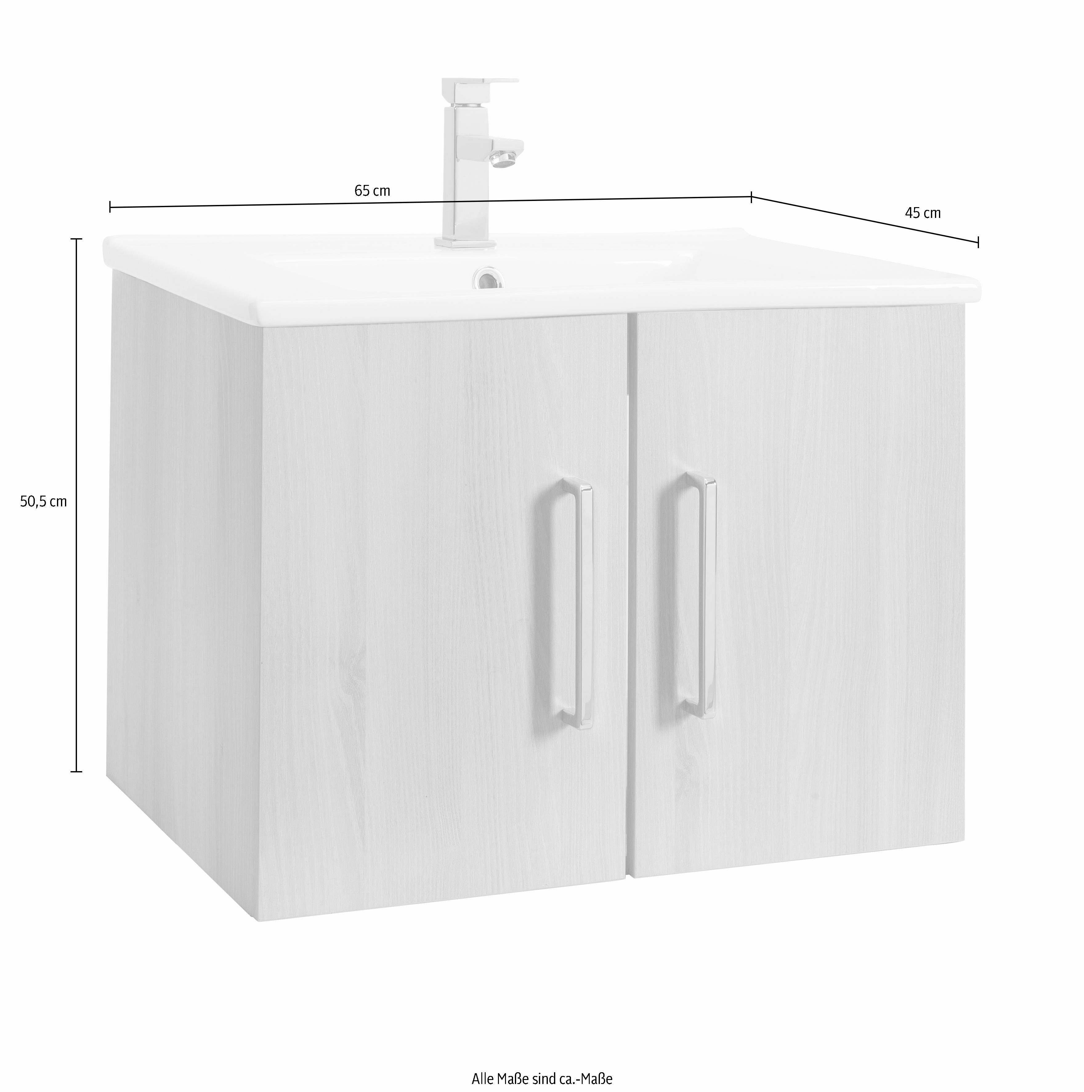 OPTIFIT Wastafelonderkast Napoli met soft-closefunctie, breedte 65 cm