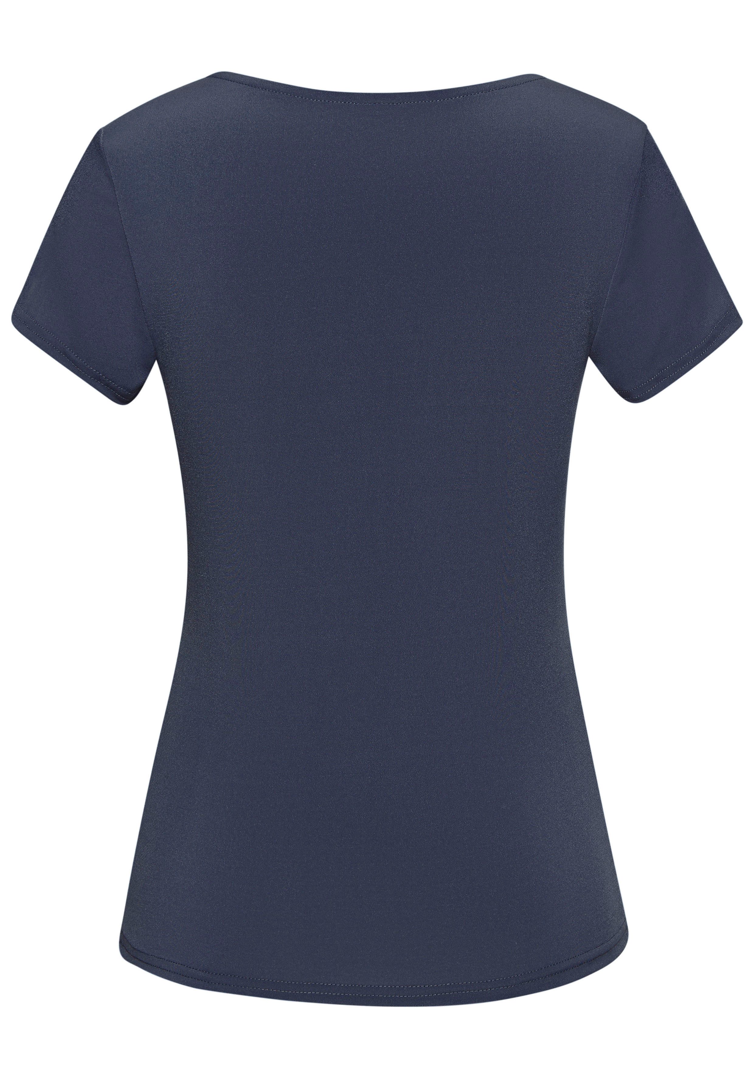 Lascana T-shirt van kreukvrij materiaal, elegant kortarmshirt, dubbelzijdig