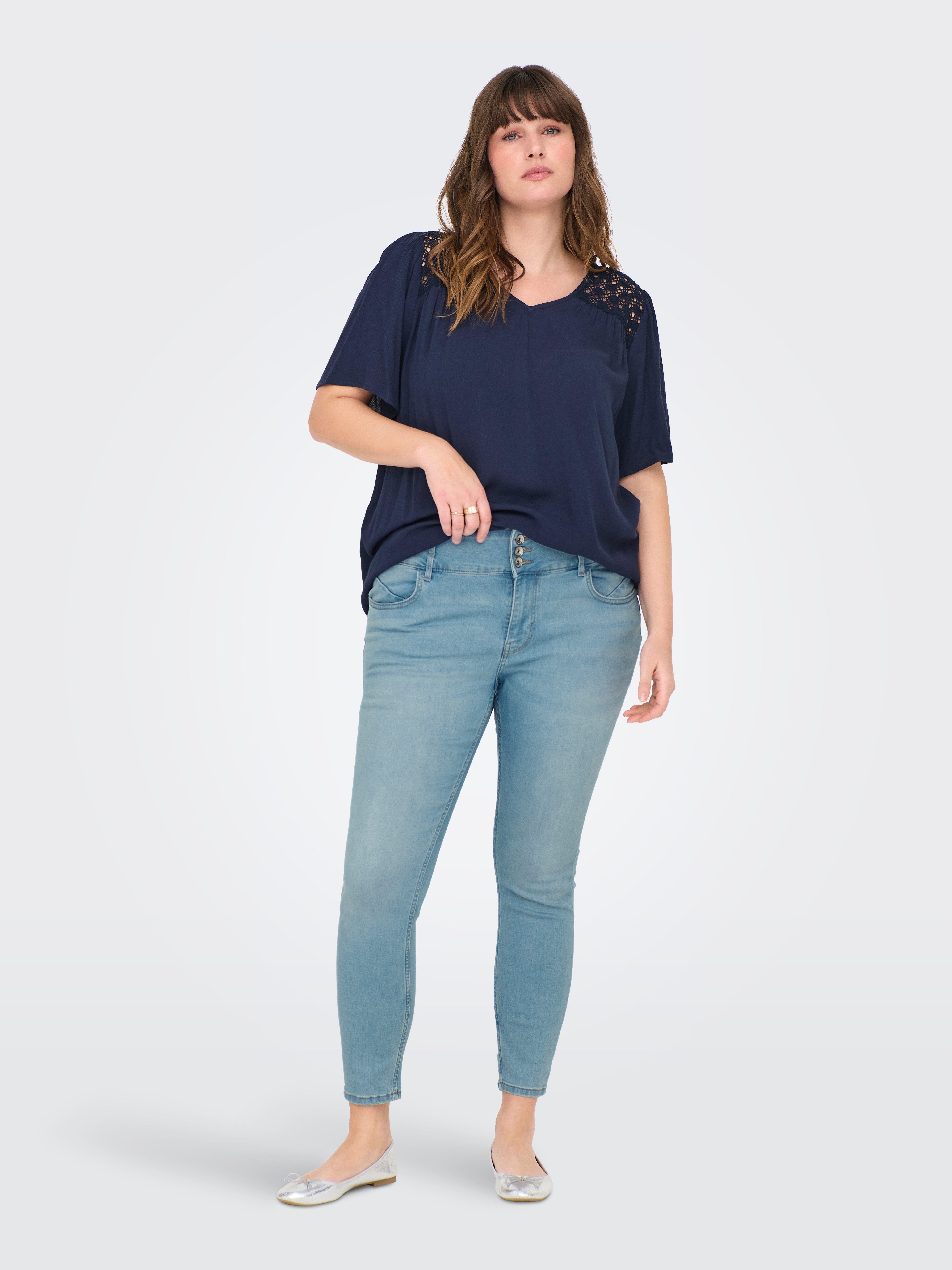 ONLY CARMAKOMA High-waist jeans CARANNA HW SKINNY ANK DNM ANA NOOS