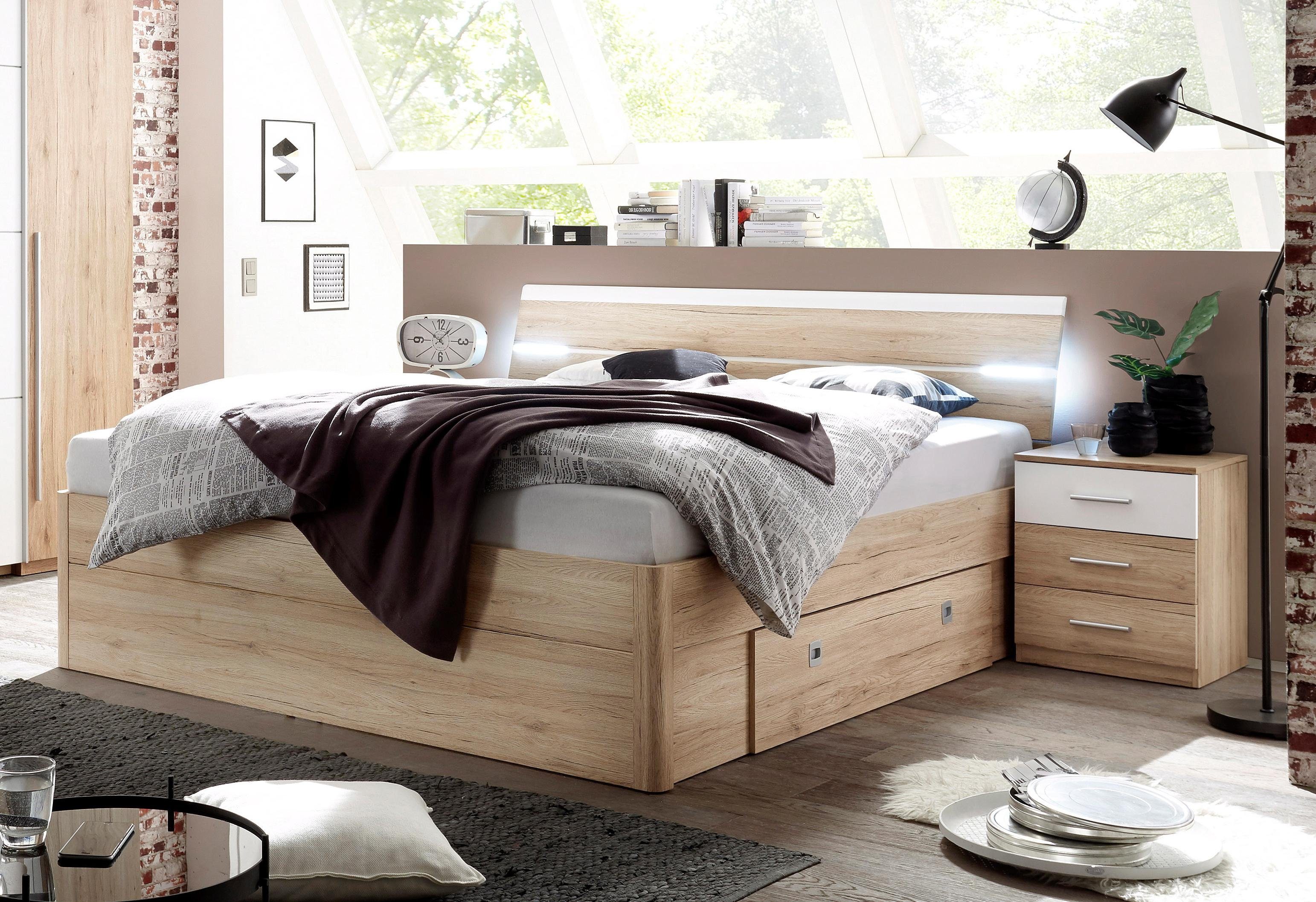 Schlafkontor Ledikant met bergruimte Bed inclusief bedlades en nachtkastjes