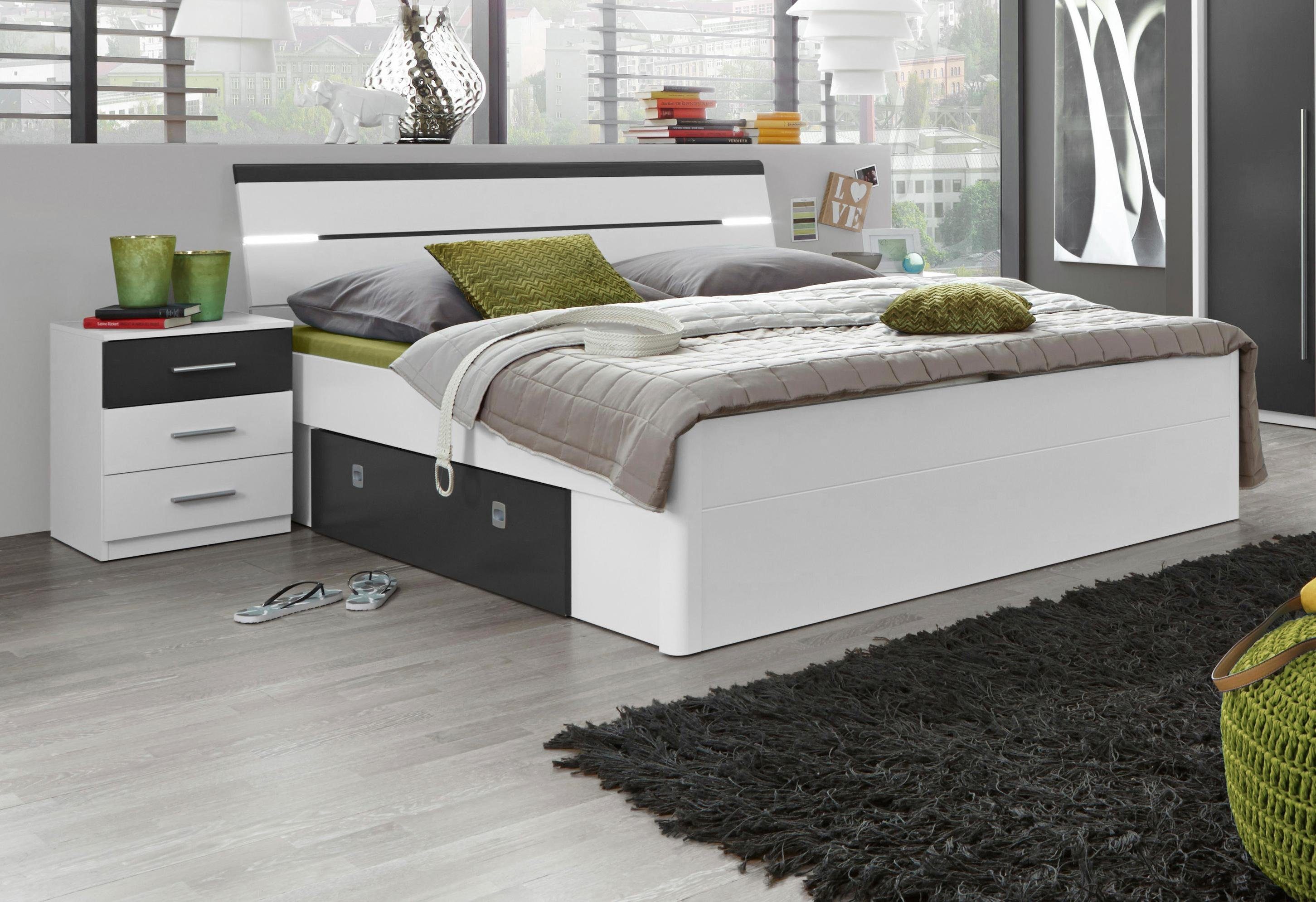 Schlafkontor Bed incl. 2 nachtkastjes en 2 lades bedden wit