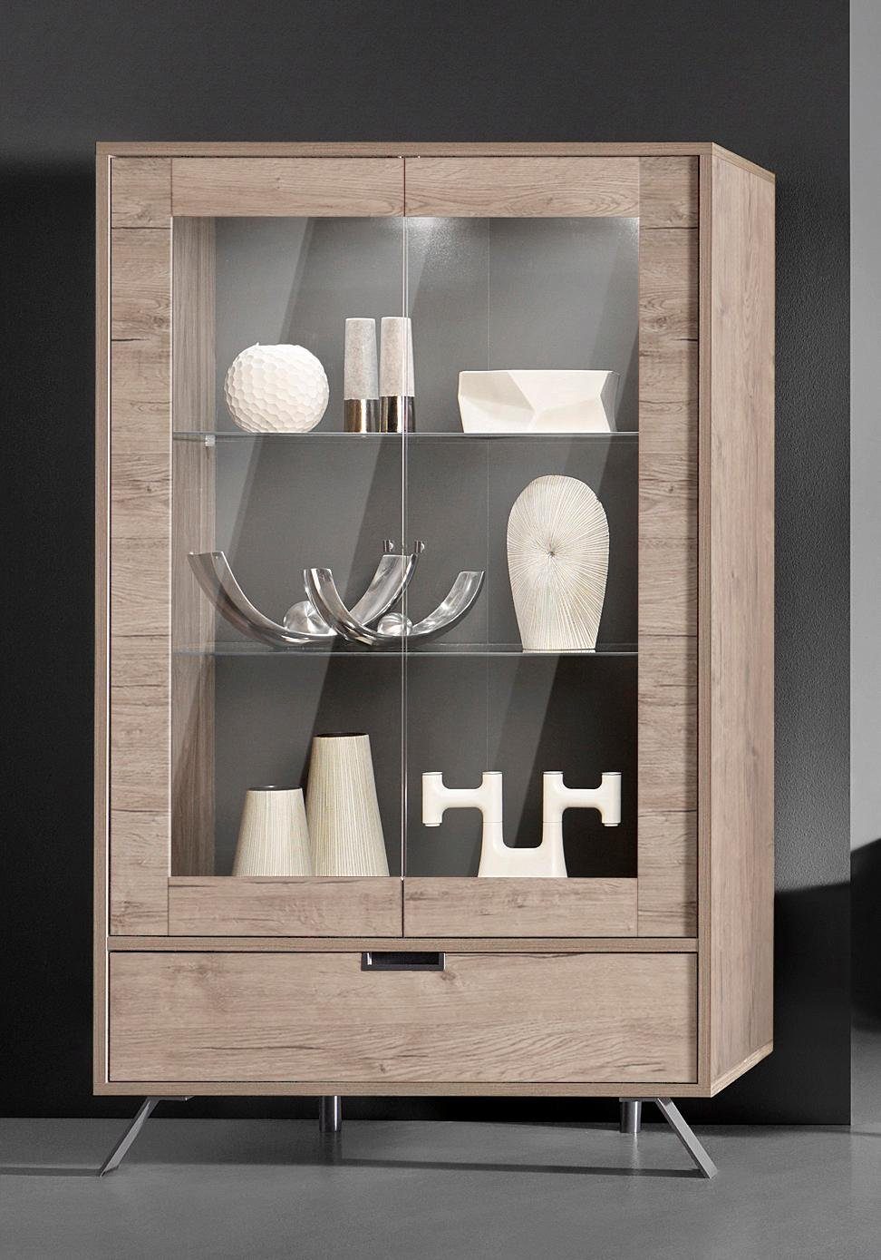 INOSIGN Vitrinekast Palma Hoogte 176 cm vitrinekasten beige