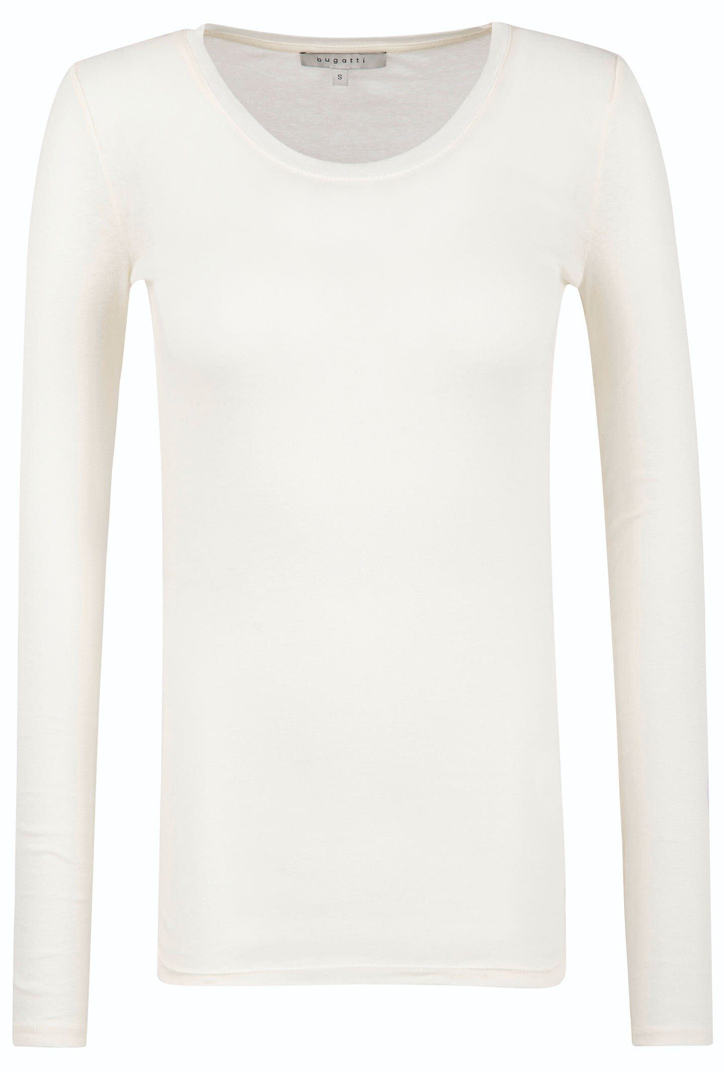 Bugatti Shirt met lange mouwen met ronde hals
