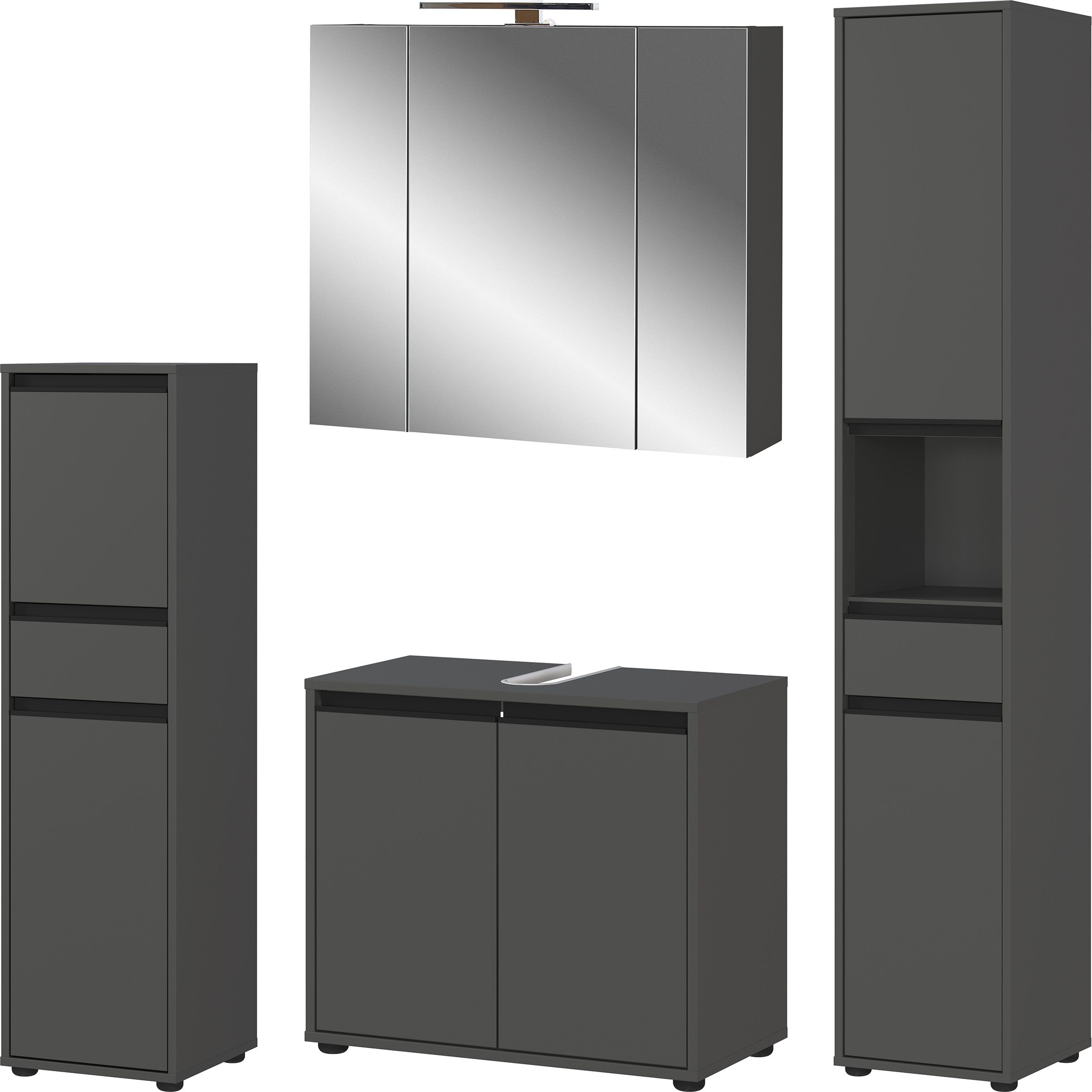 GERMANIA Badmeubelset Lemont 4-delig (4 stuks) badmeubelsets grijs