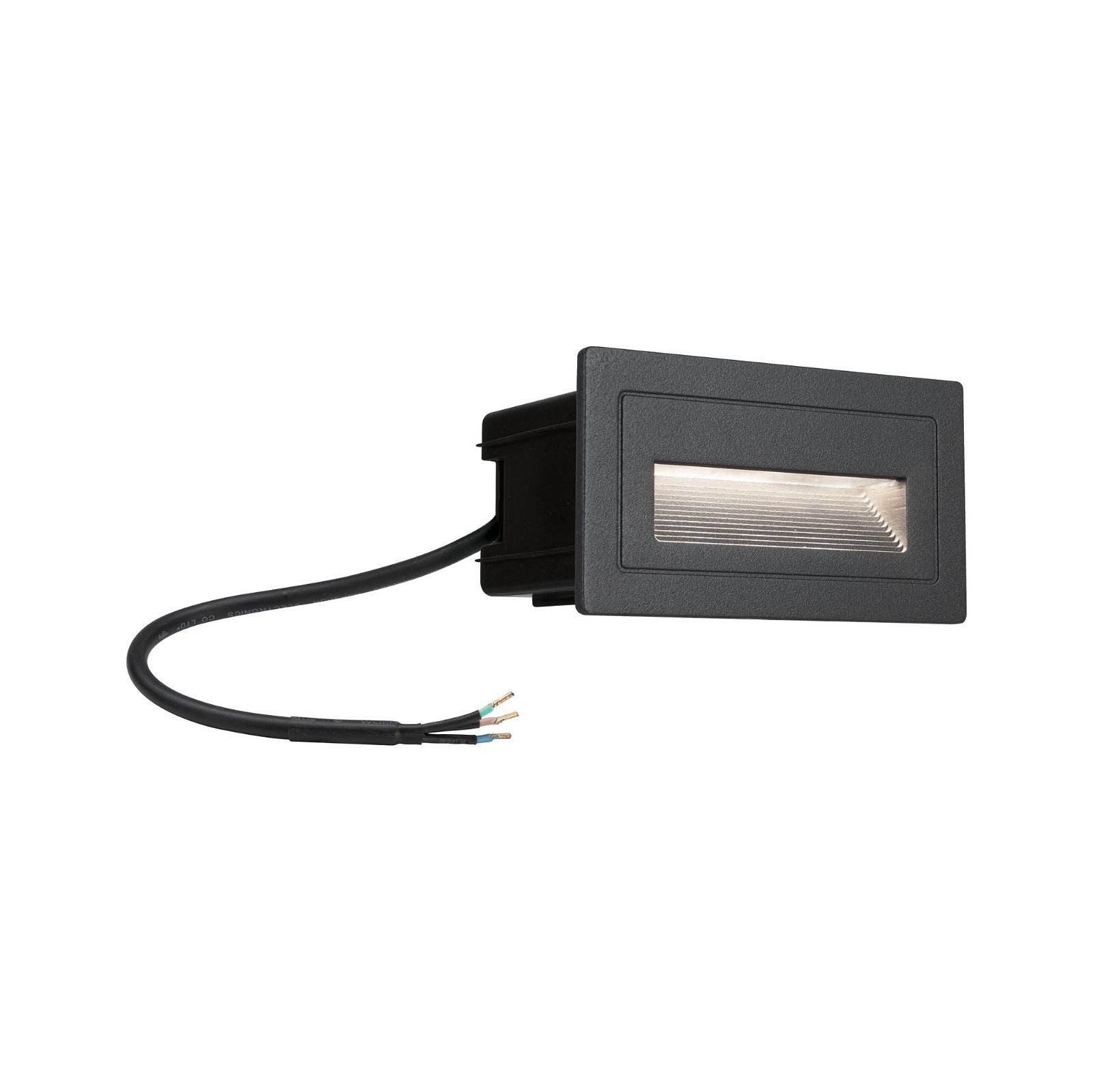 Paulmann Led-wandlamp voor buiten LongIP44 vierkant 103x58mm 3000K 4W 30lm 230V Zwart Aluminium (1 stuk)