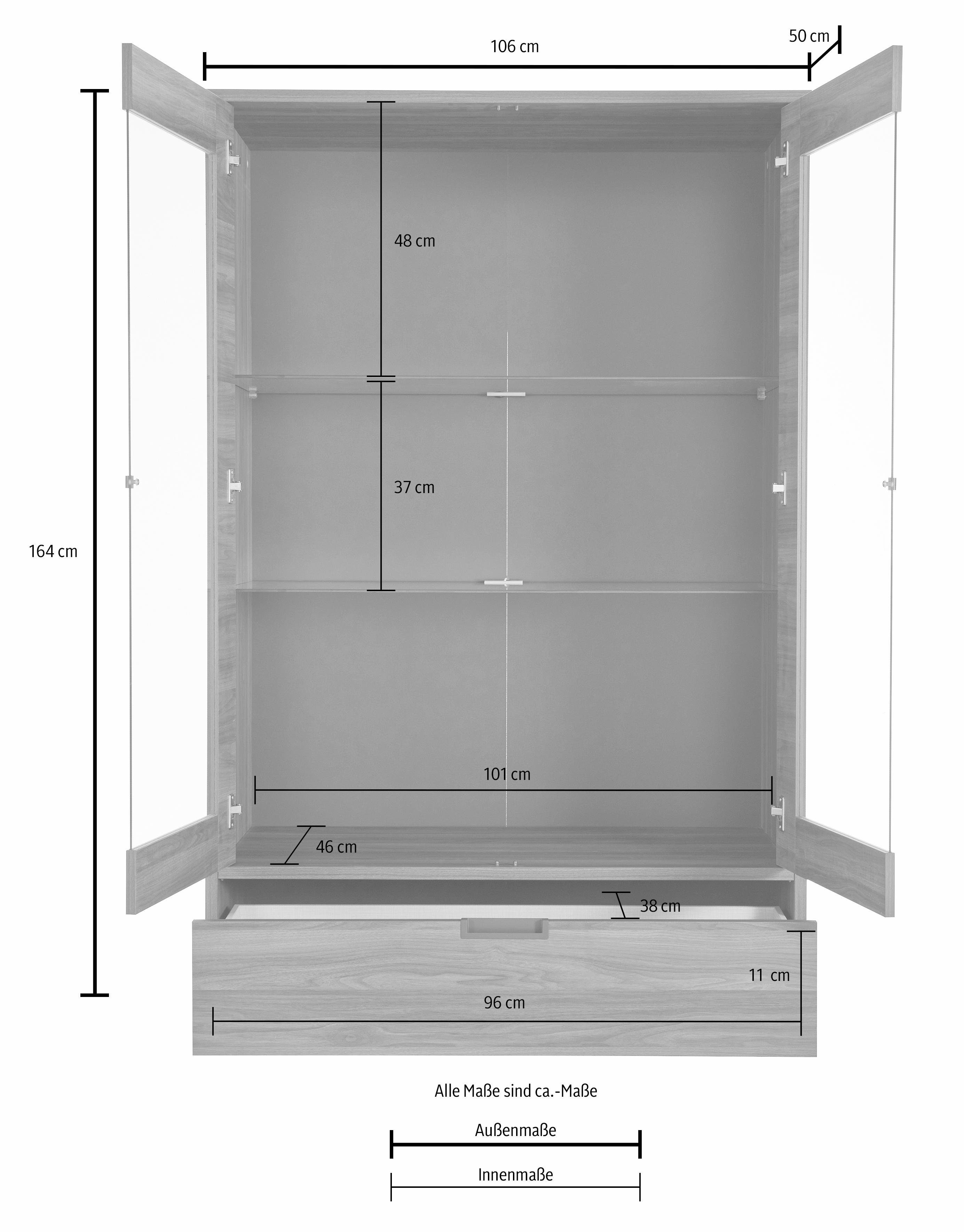 INOSIGN Vitrinekast Palma Hoogte 176 cm