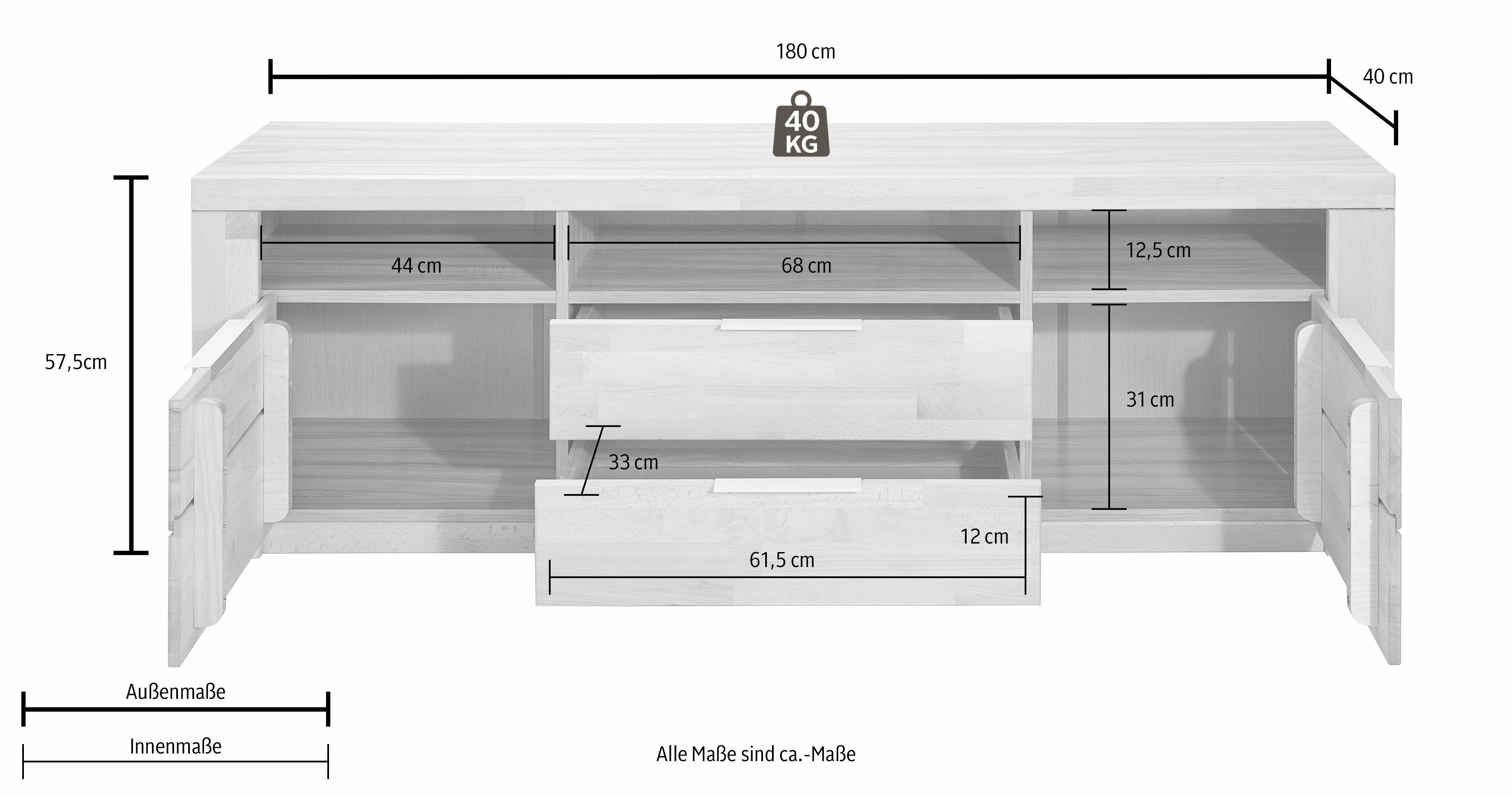 Home affaire Tv-meubel Zara Breedte 180 cm