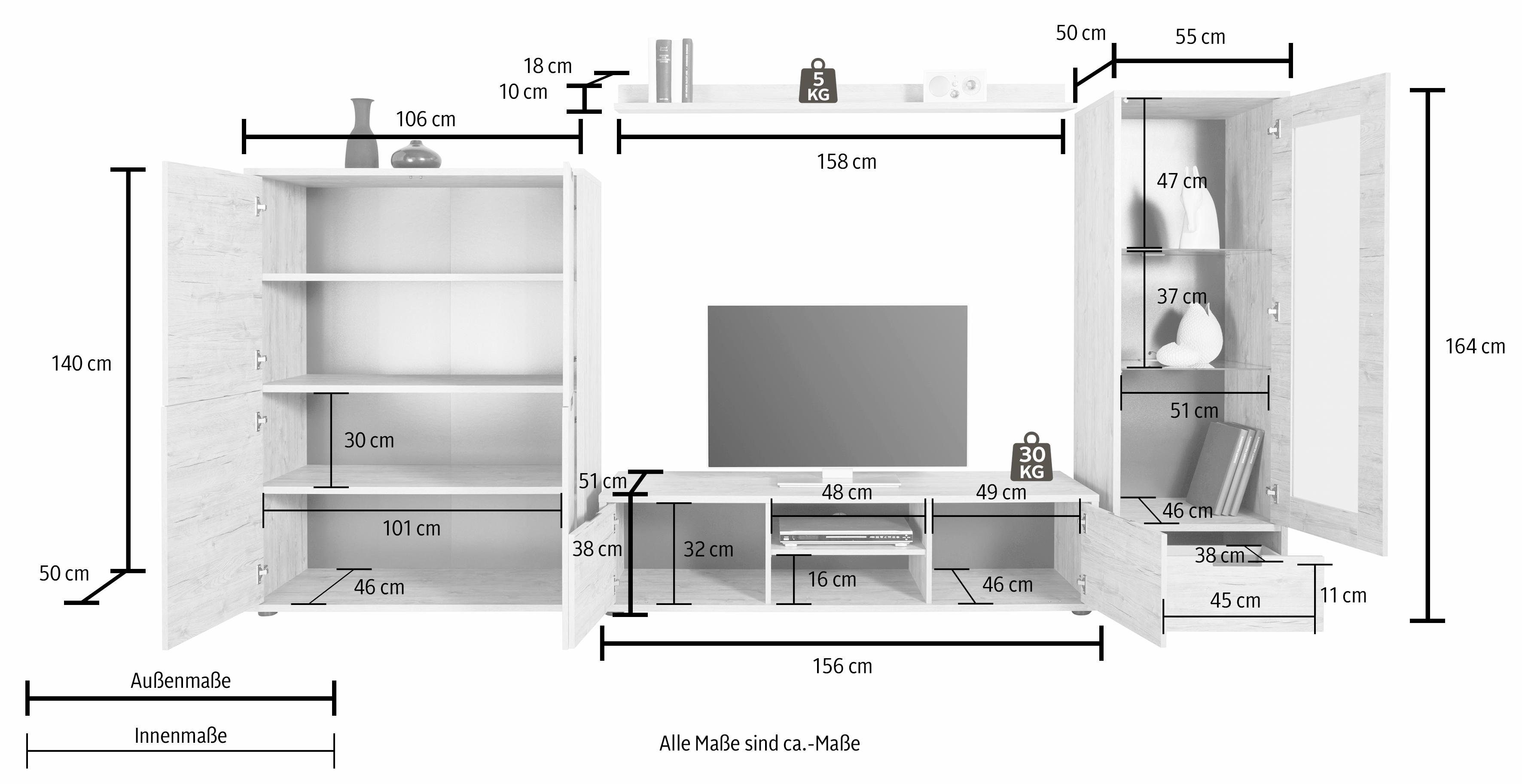 INOSIGN Wandmeubel Palma (set, 4-delig)