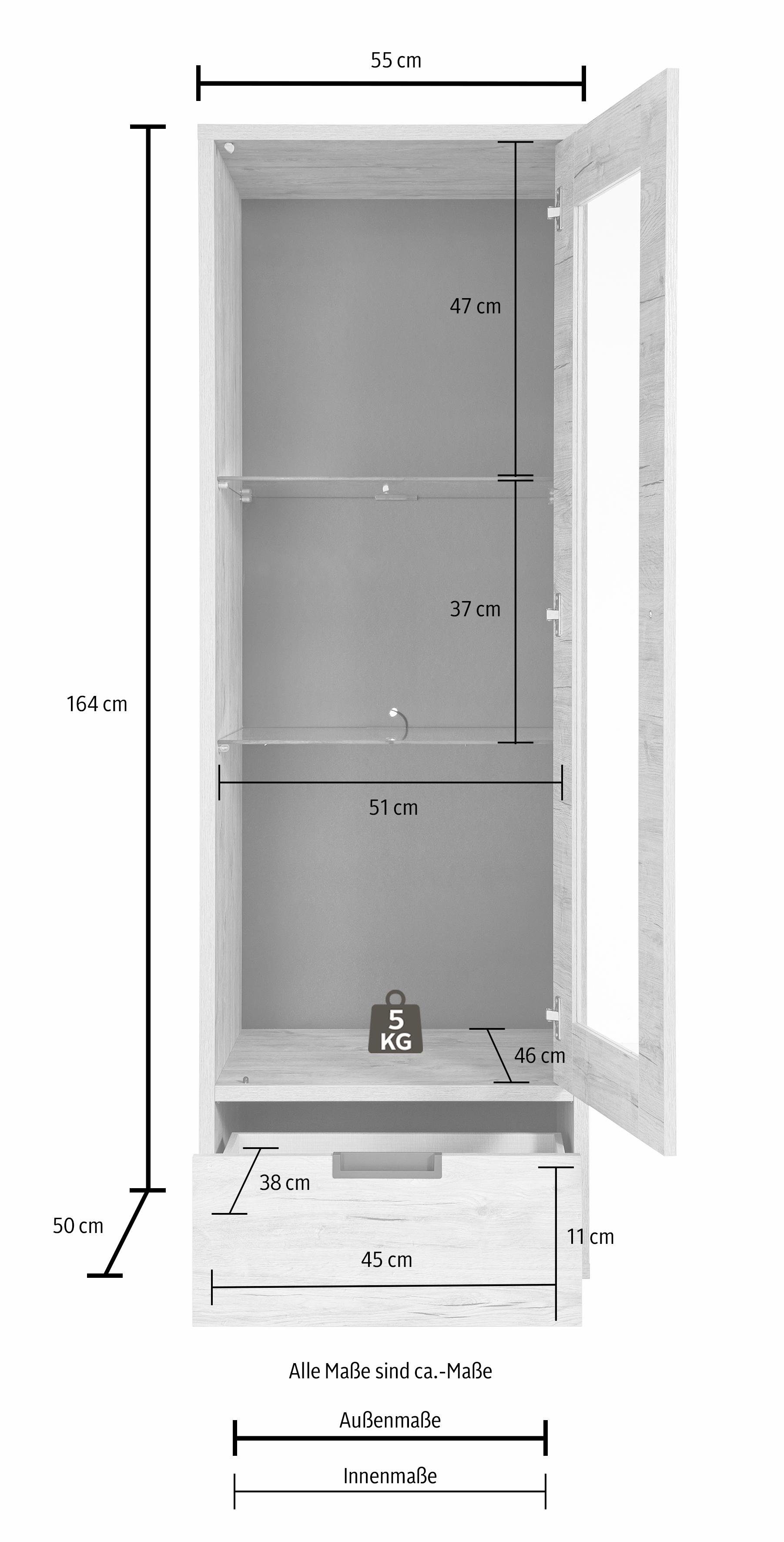 INOSIGN Vitrinekast Palma Hoogte 176 cm