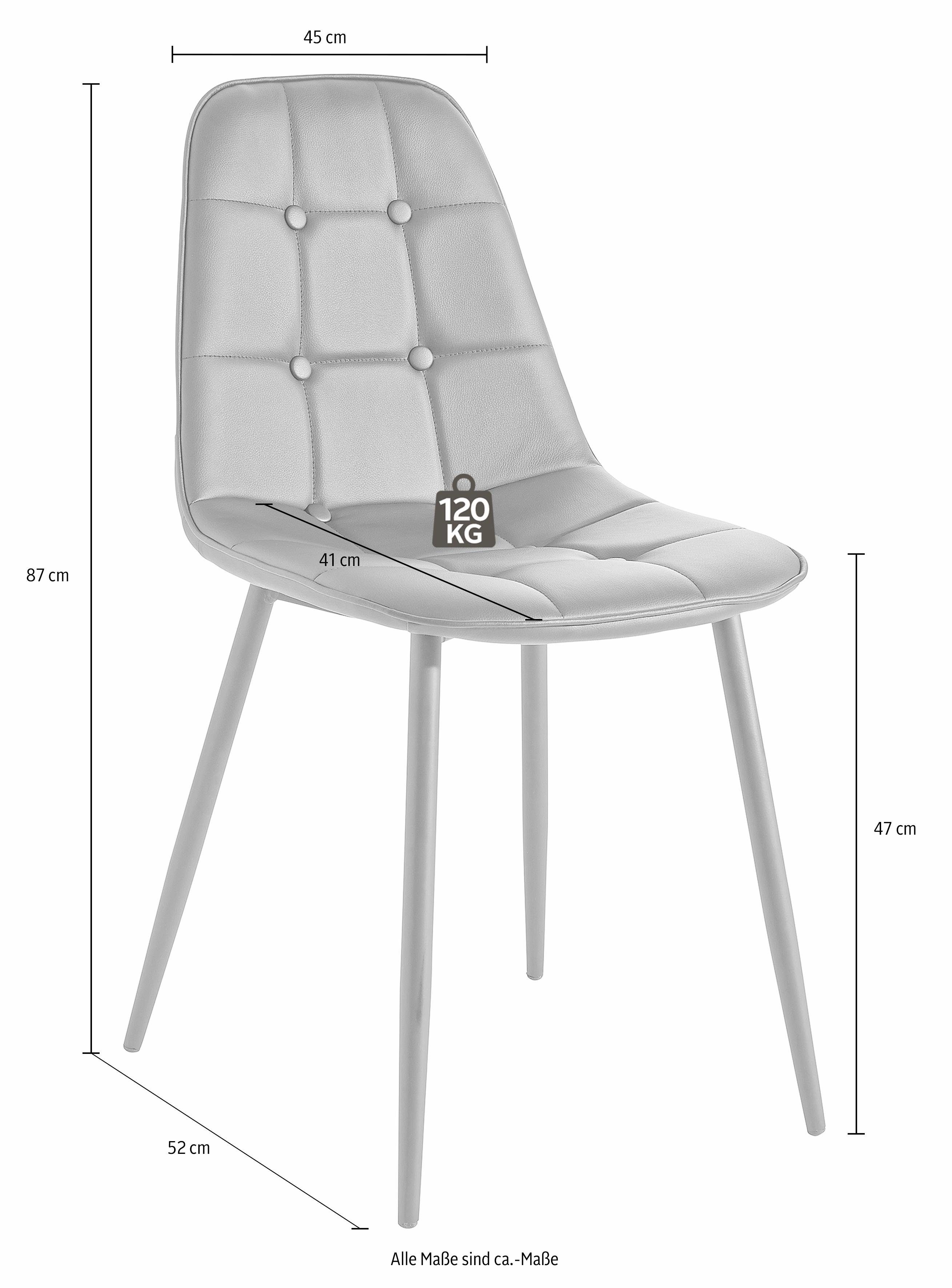 INOSIGN Eethoek Sabine + Luna Eettafel, breedte 120 cm en 4 eetkamerstoelen, overtrekstof in imitatieleer (set, 5-delig)