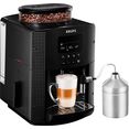 krups volautomatisch koffiezetapparaat ea8160 essential espresso, lcd-display, 3 temperatuurstanden + 3 maalgrofheden, watertankcapaciteit: 1,7 liter, inclusief auto cappuccino xs6000 set zwart