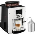 krups volautomatisch koffiezetapparaat ea8161, inclusief edelstalen melkreservoir, 3 temperatuurstanden + 3 slijpsterktes, lcd-scherm, auto cappuccino wit