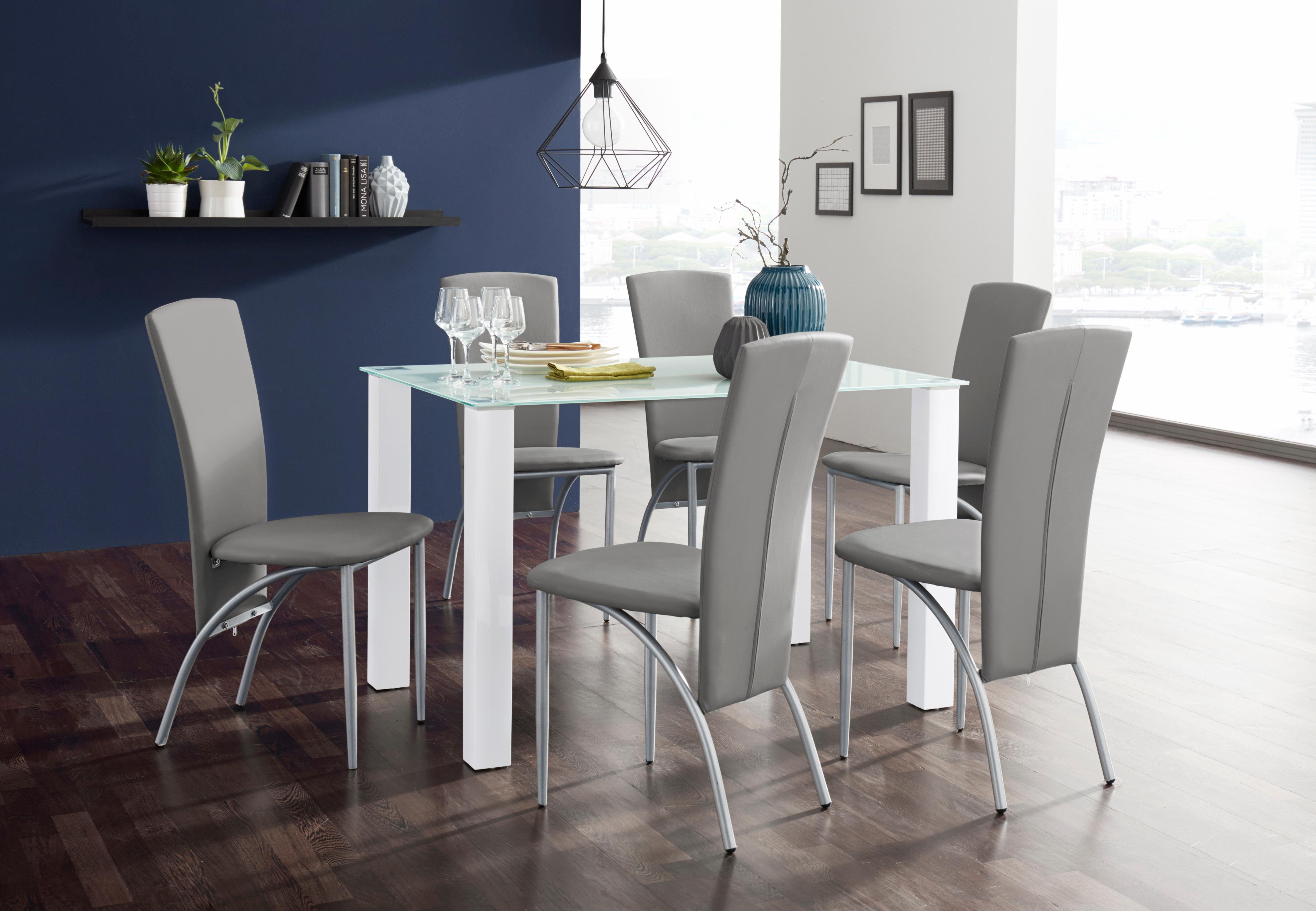 INOSIGN Eetkamerstoel Nico Bekleding in imitatieleer, metalen frame (set, 2 stuks)