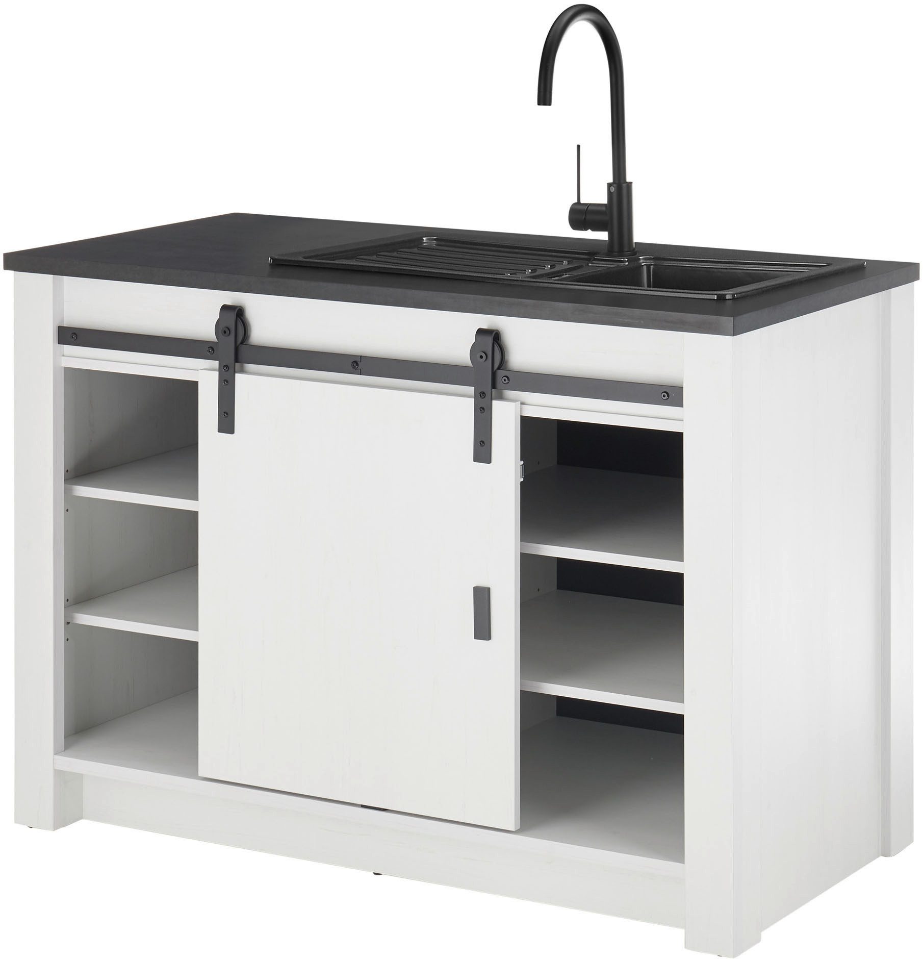 Home affaire Keukenblok Sherwood Breedte 196 cm, met kookplaatombouw, zonder elektrische apparaten