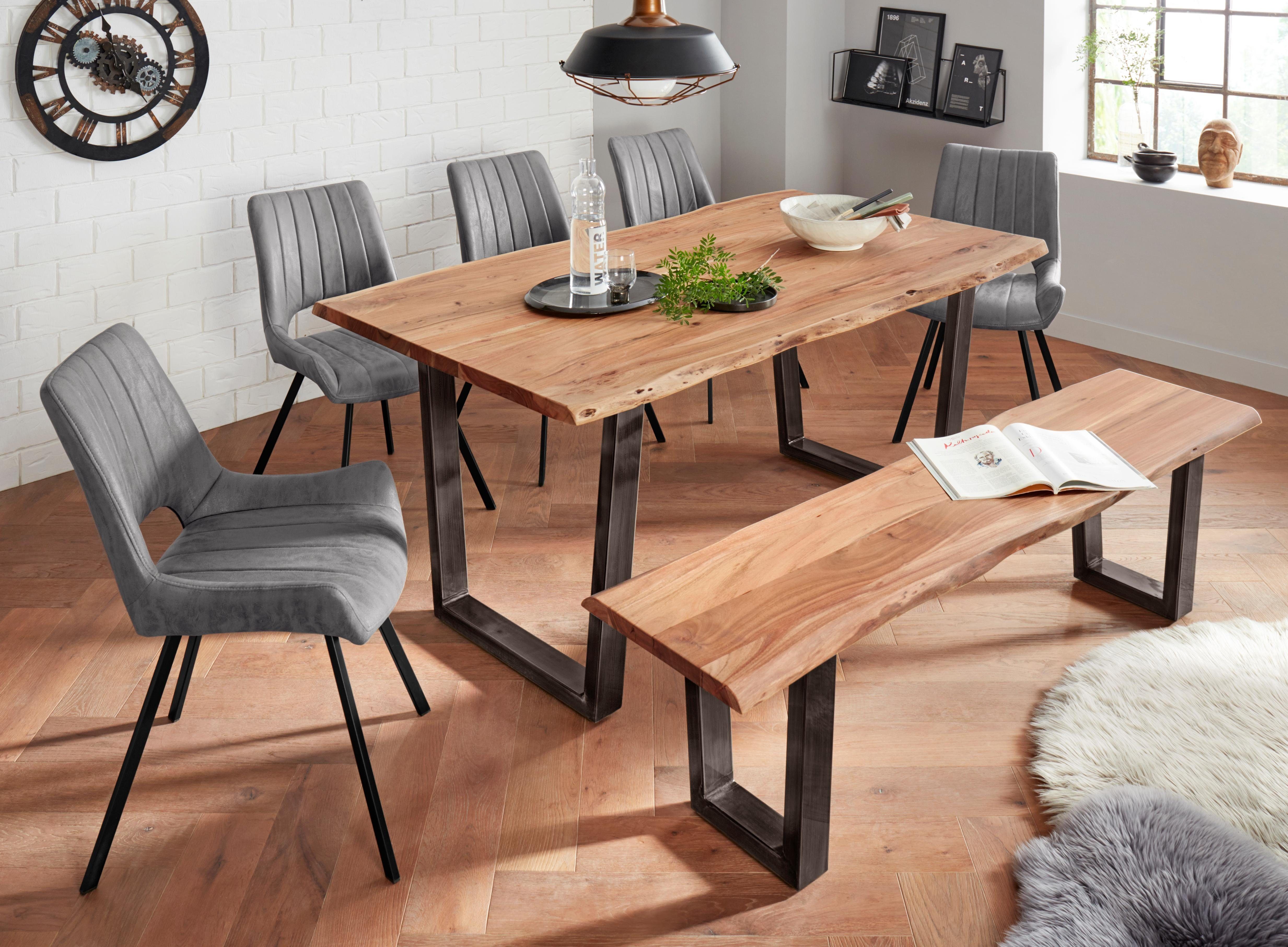 MCA living Eettafel CALABRIA Massief hout in boomstam-look