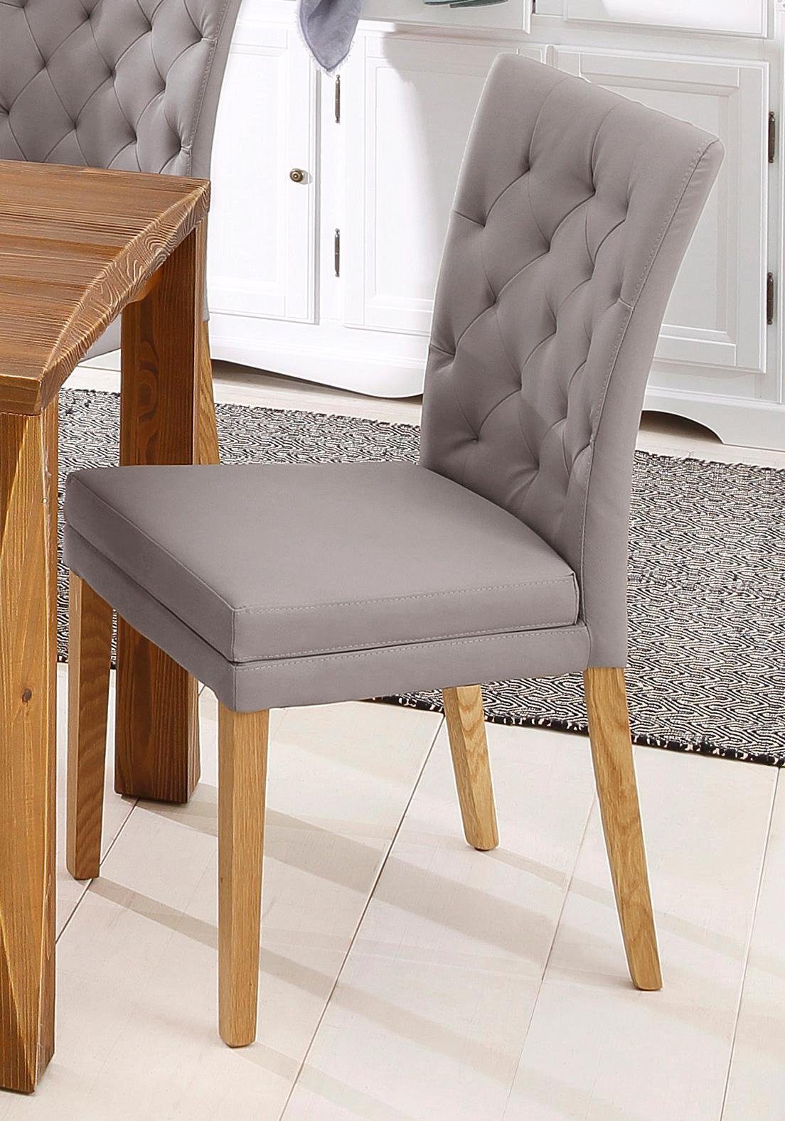 Home affaire Eetkamerstoel Colorado BESTSELLER Polsterstoel Poten in eiken of noten. In set van 2, 4 of 6 4 poot stoelen bruin