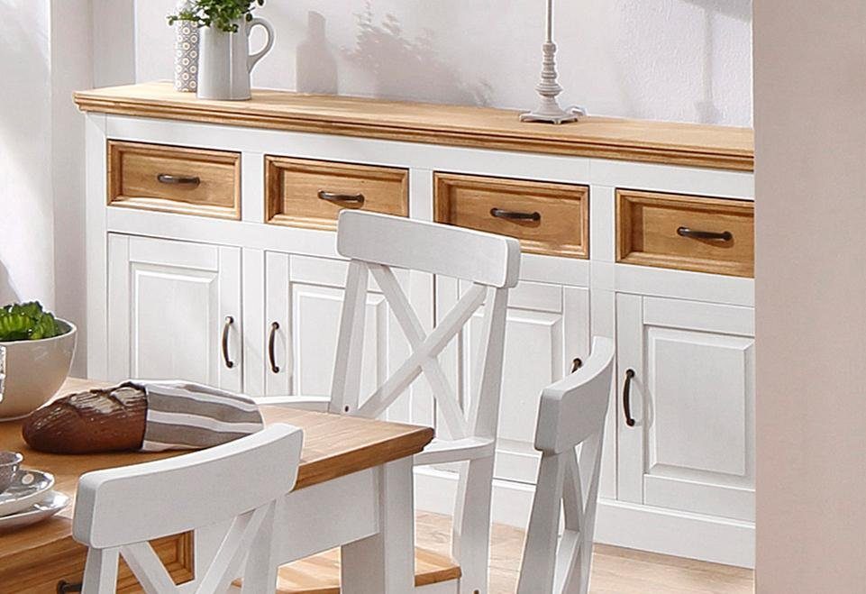 Home affaire Dressoir Selma Commode met 4 deuren en 4 lades. Breedte 192 cm