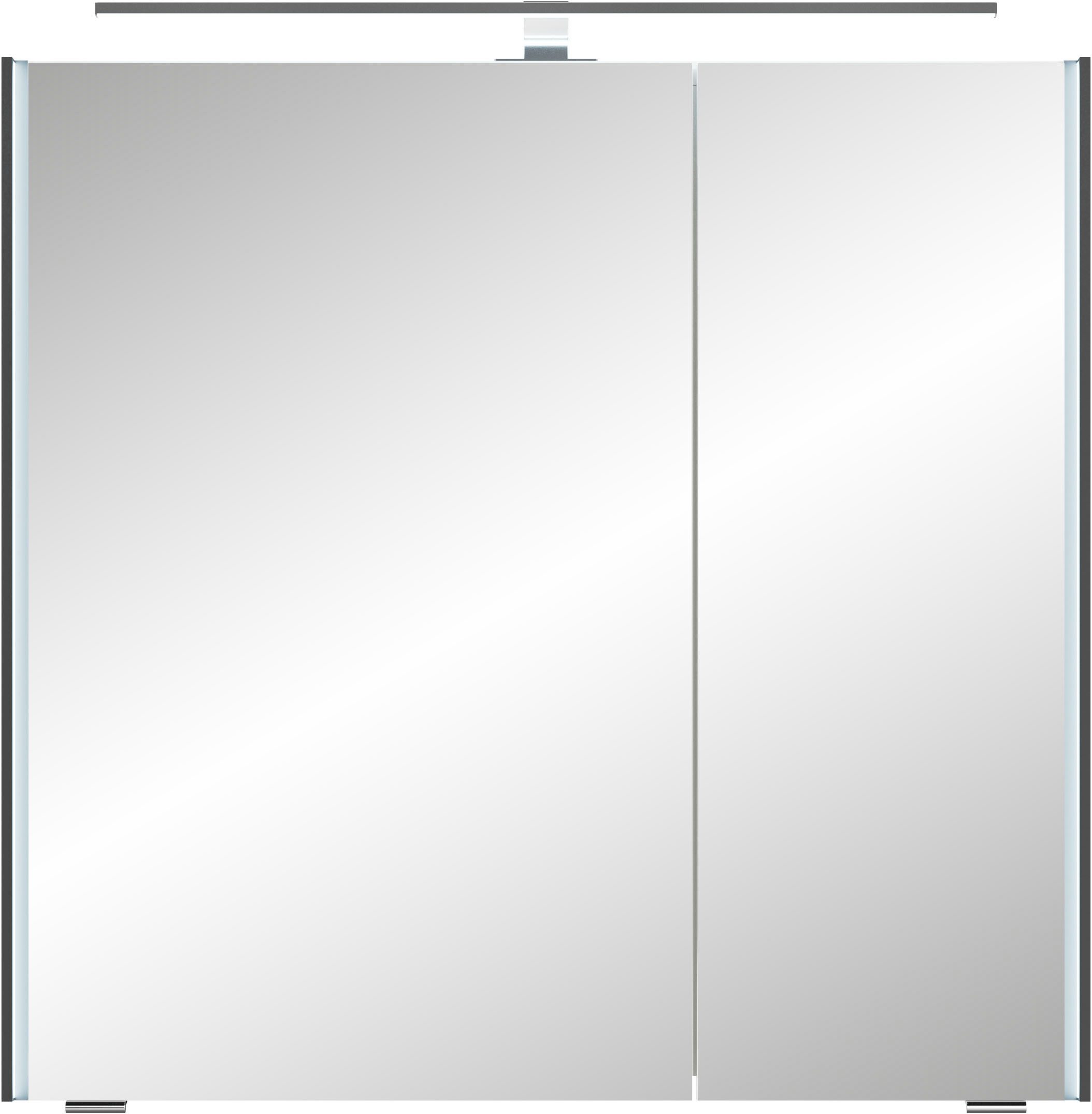 Saphir Badmeubelset Serie 7045 2-delig, mineraalmarmeren wastafel met led-spiegelkast (set, 2 stuks)