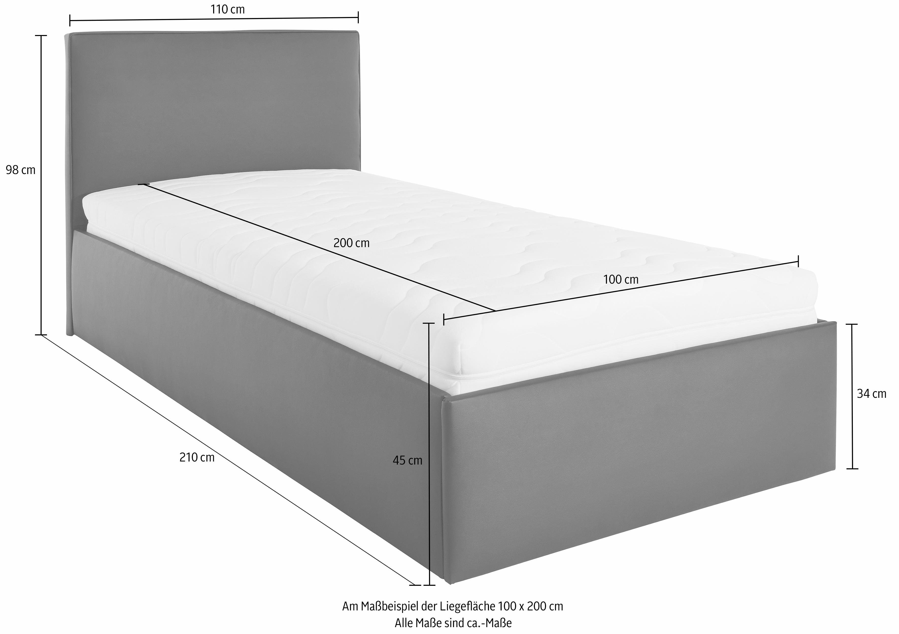 Westfalia Polsterbetten Gestoffeerd bed met bedkist bij uitvoering met matras