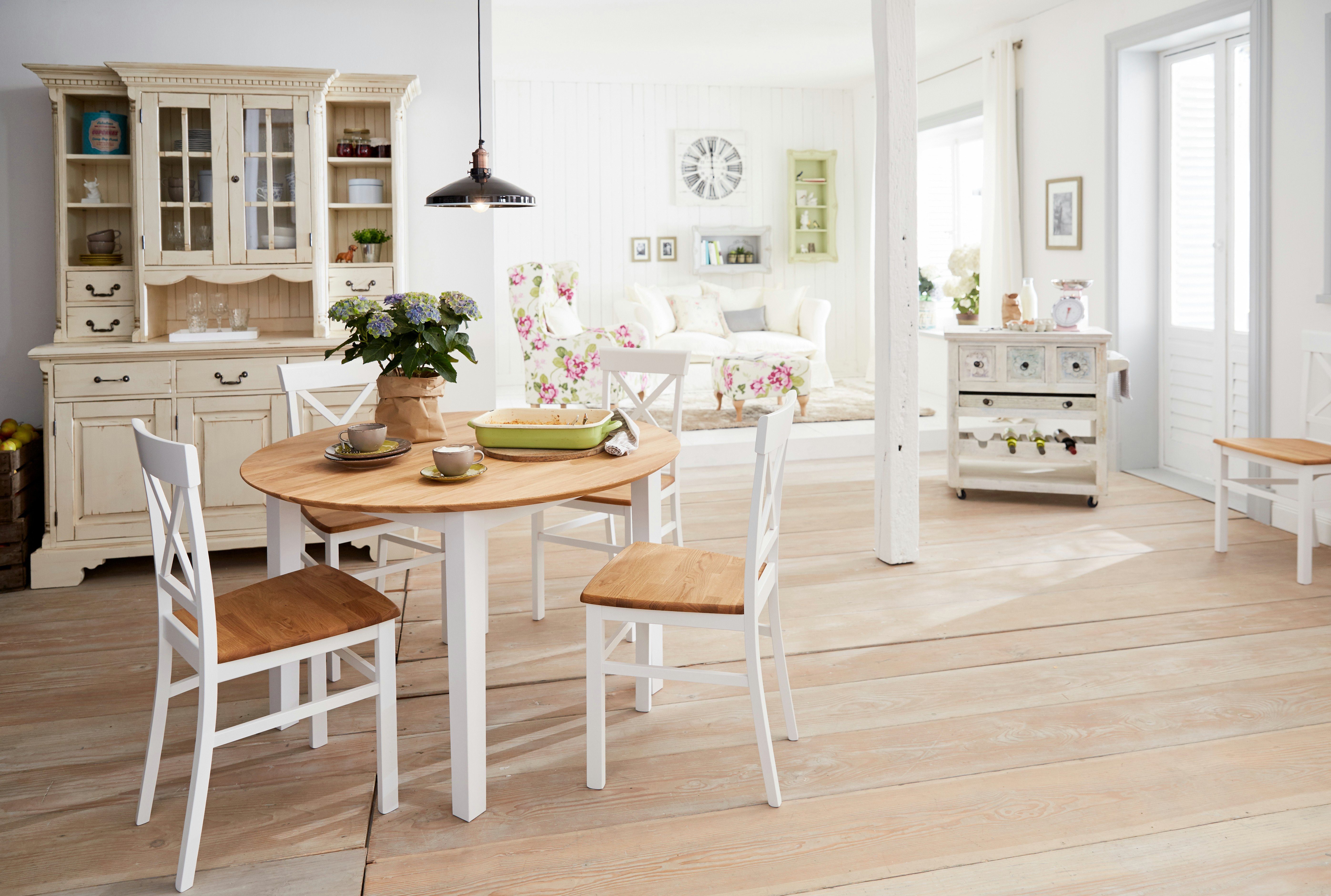 Home affaire Eettafel Time massief houten FSC tafel Diameter 120 cm, met uitschuiffunctie, keukentafel, bestseller