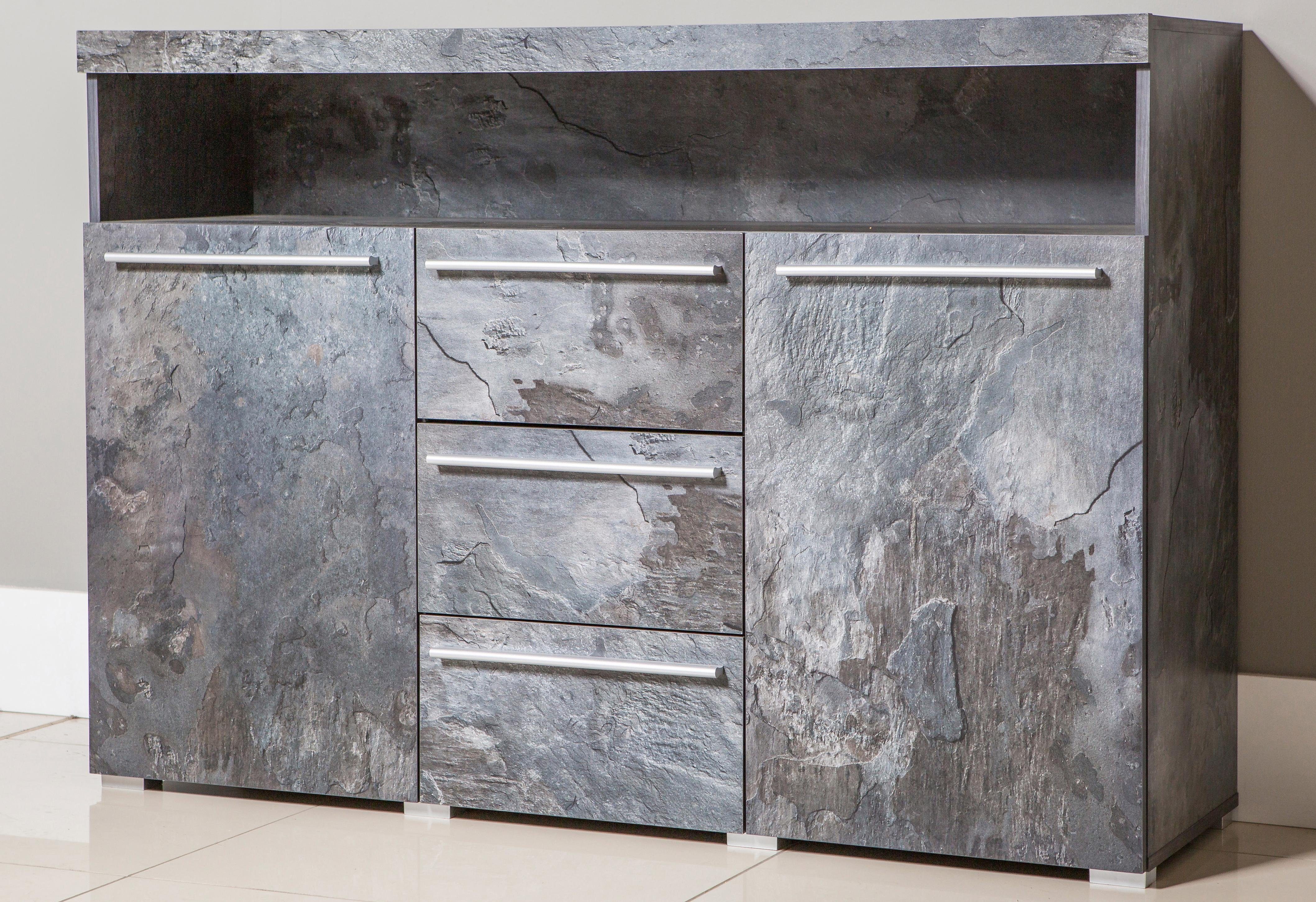 INOSIGN Dressoir India, breedte 132cm, stijlvolle dressoir met 2 deuren, 3 lades