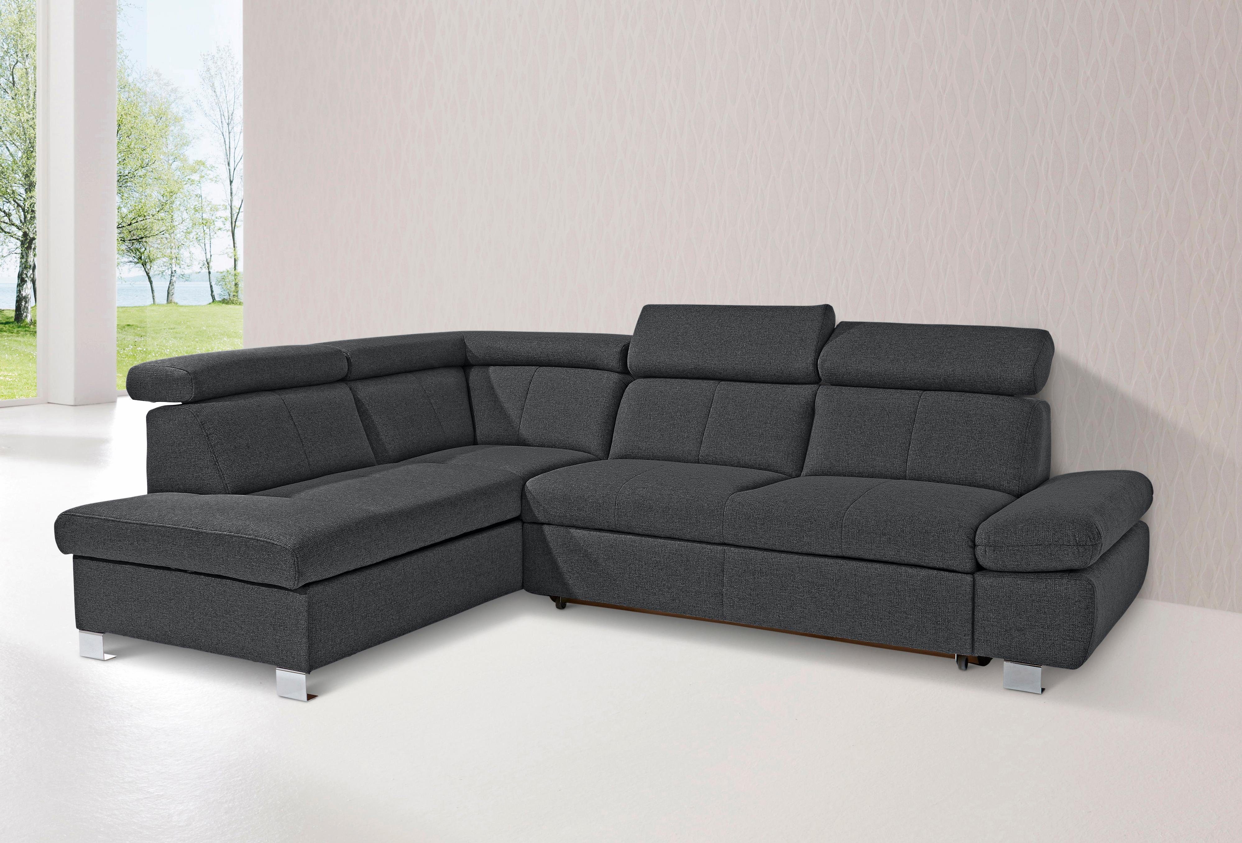 Exxpo - sofa fashion Hoekbank Happy, incl. hoofd- en armleuningverstelling, L-vorm