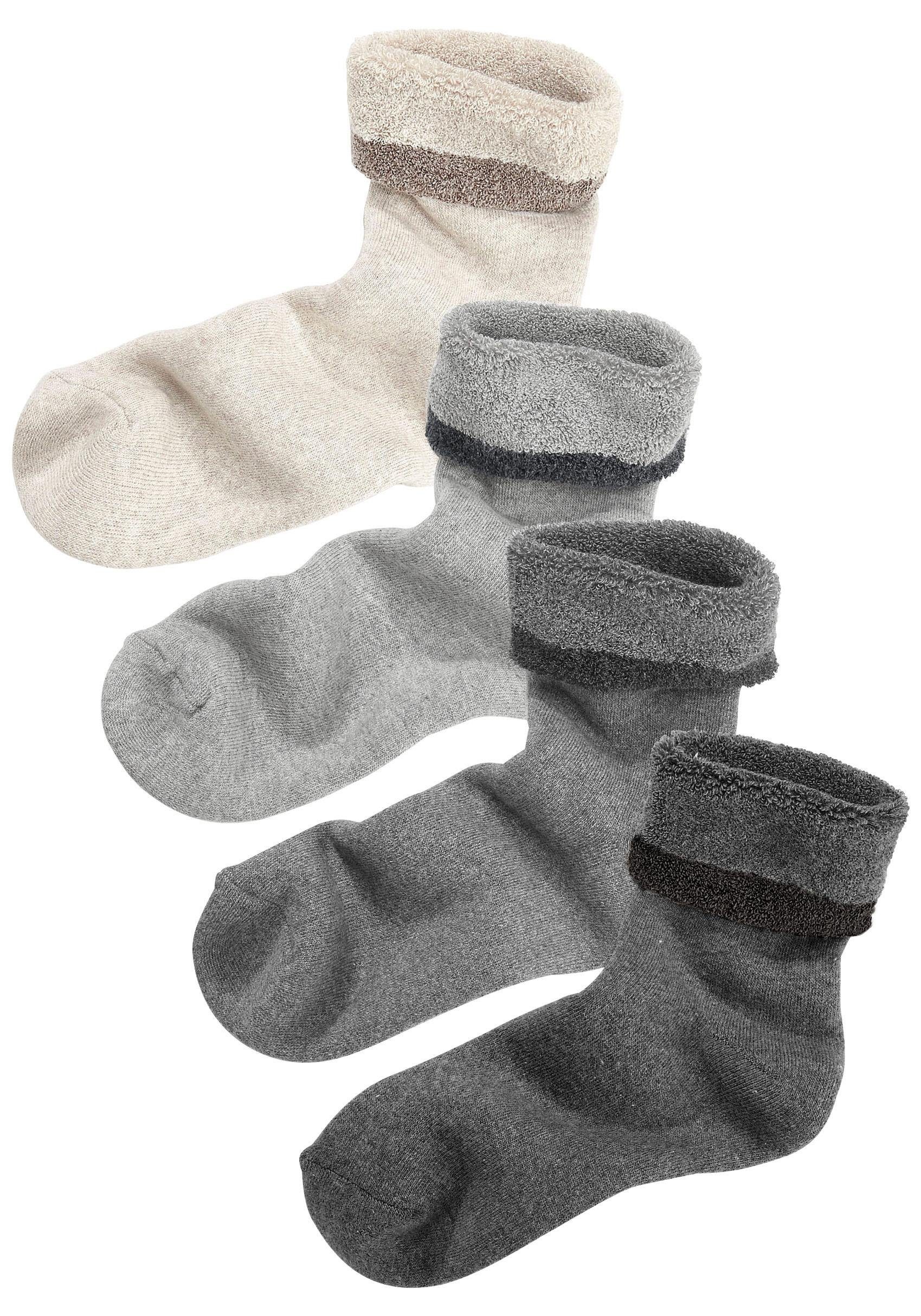 Lavana Wellness-sokken met frottébinnenkant (set, 4 paar)