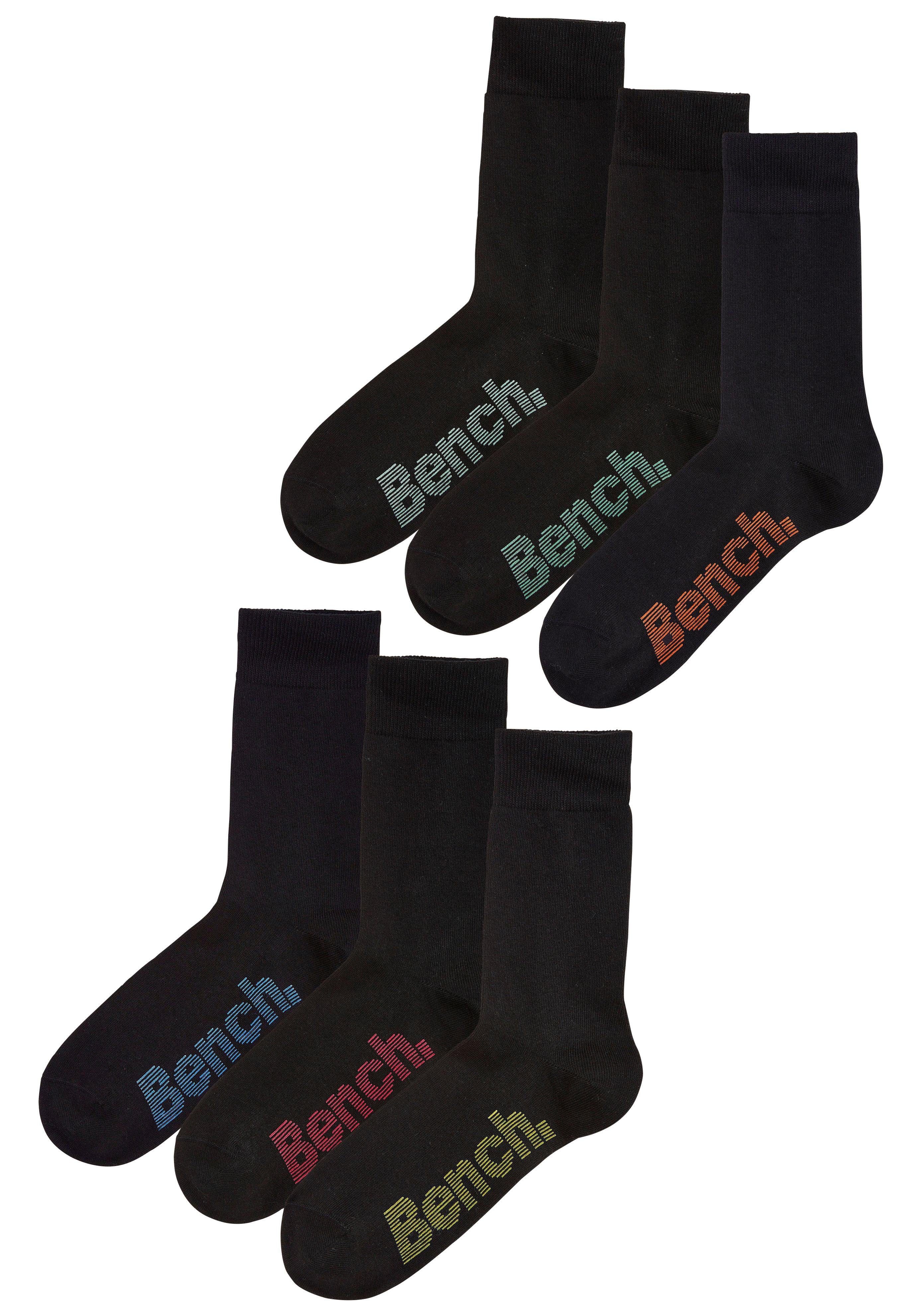 Bench. Sokken met verschillend gekleurde logo’s (box, 6 paar)