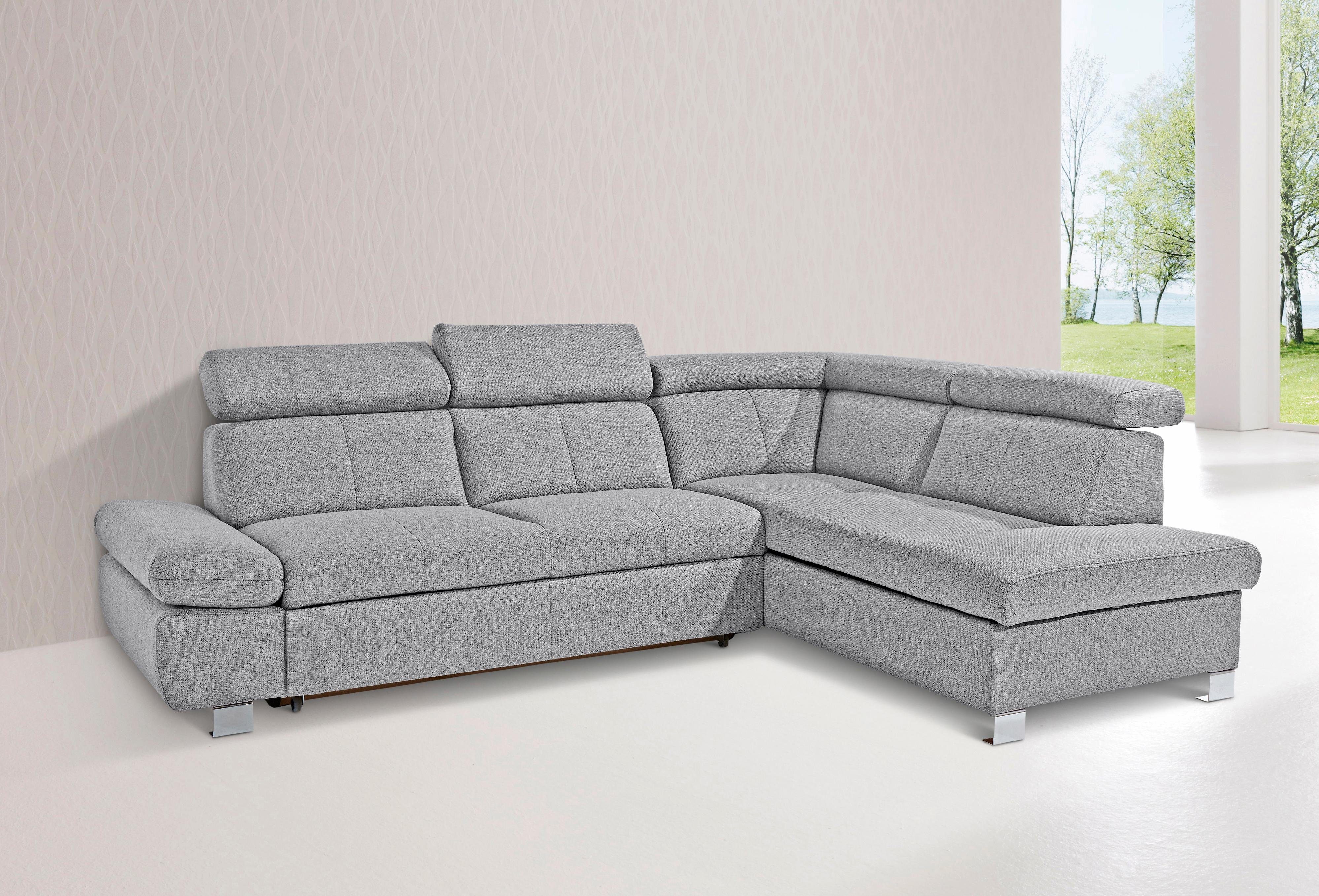 exxpo - sofa fashion Hoekbank met ottomane en naar keuze met slaapfunctie en bedkist