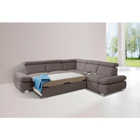 exxpo sofa fashion Hoekbank inclusief hoofdbord en verstelbare armleuning, naar keuze met slaapfunct