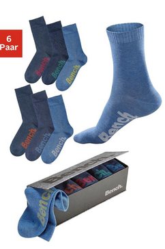 bench. sokken met verschillend gekleurde logo’s (box, 6 paar) blauw